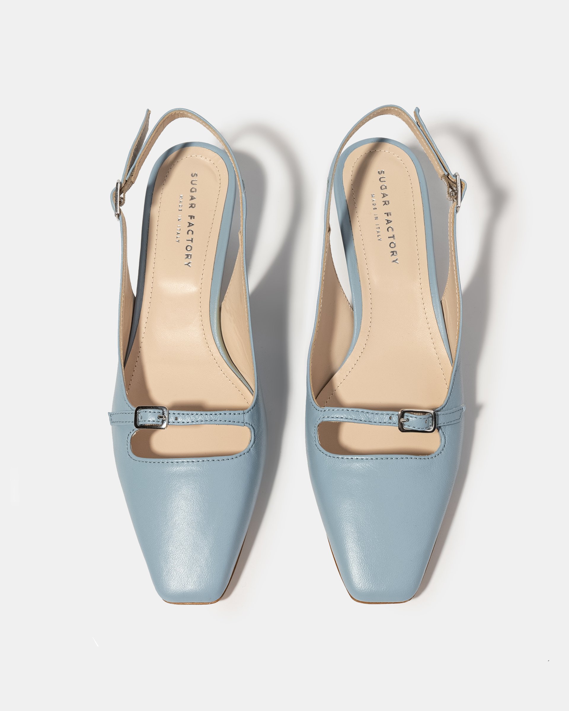 Голубые кожаные туфли с ремешками - Image 3 of 5