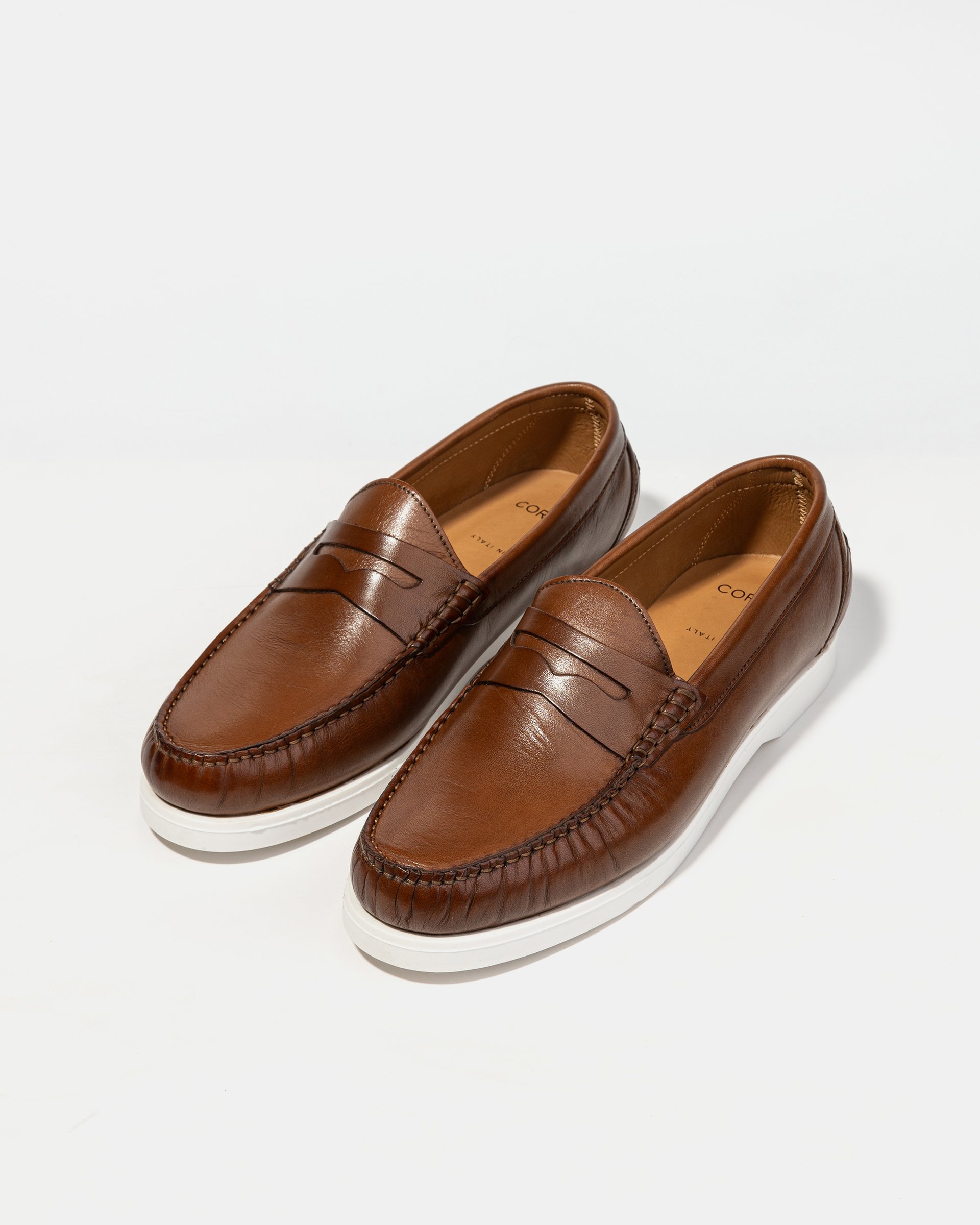 Коричневые кожаные лоферы - Image 2 of 5