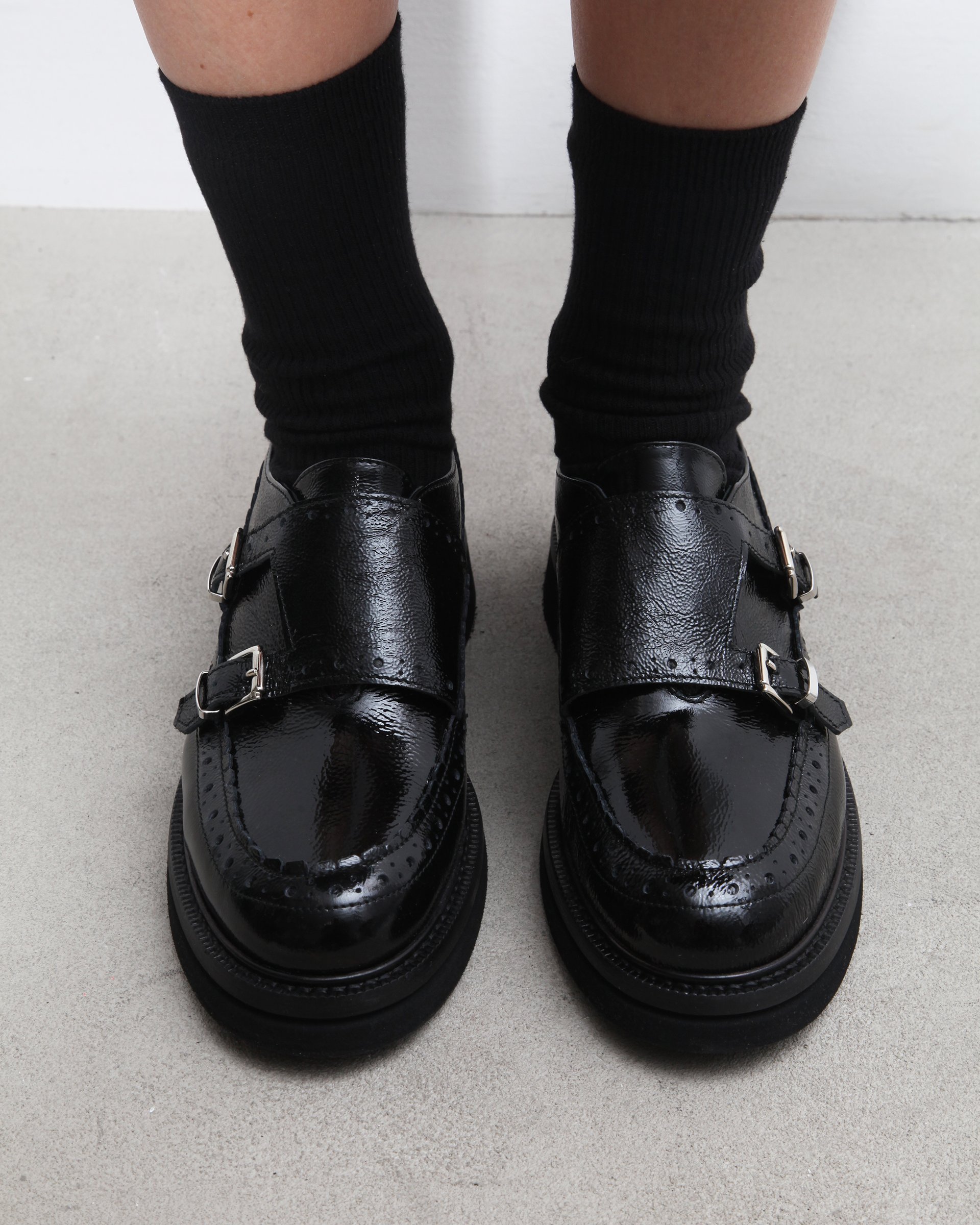 Черные лакированные кожаные туфли-монки - Image 5 of 6