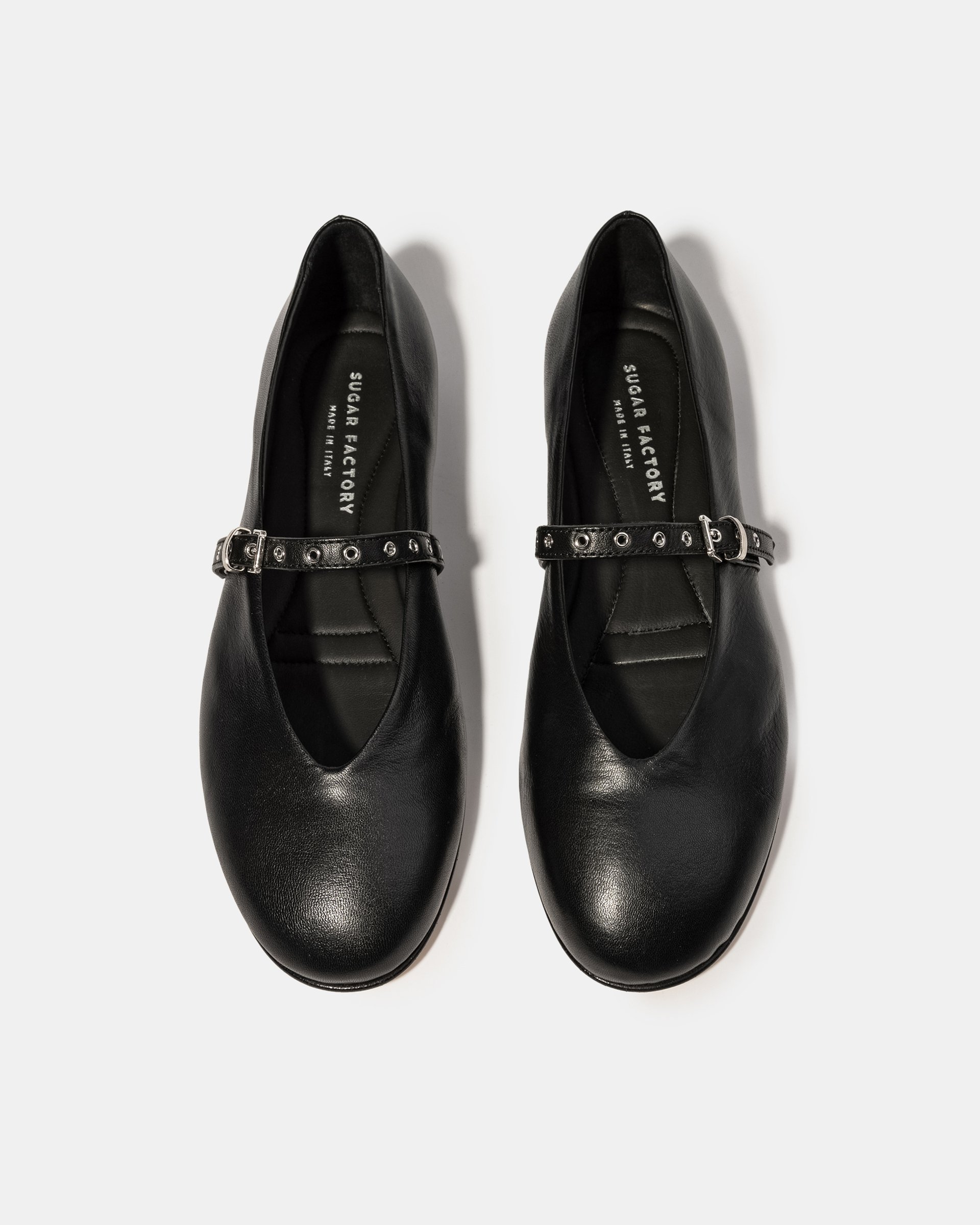 Черные кожаные балетки с ремешком - Image 3 of 4