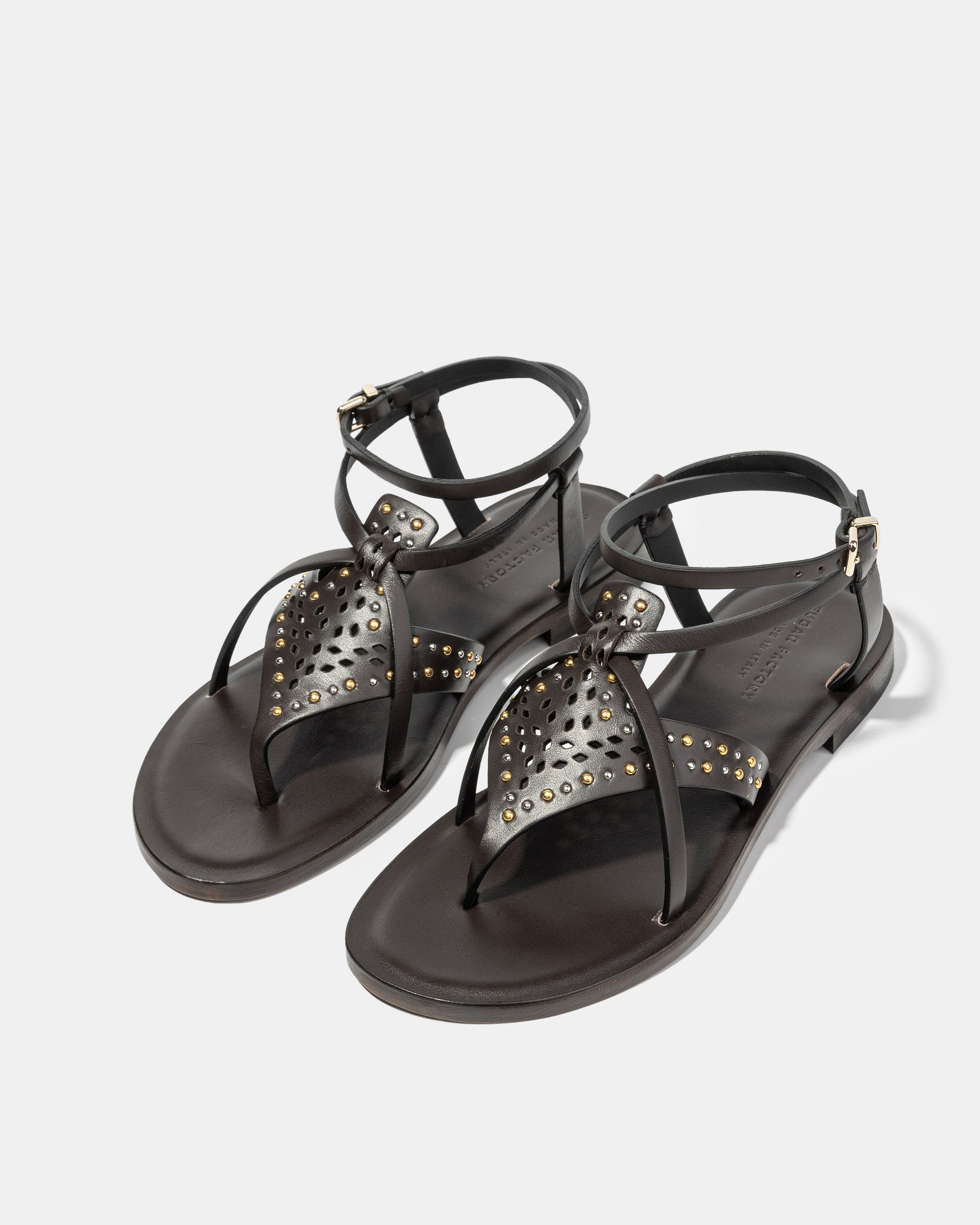 Темно-коричневые сандалии с ремешками - Image 2 of 4