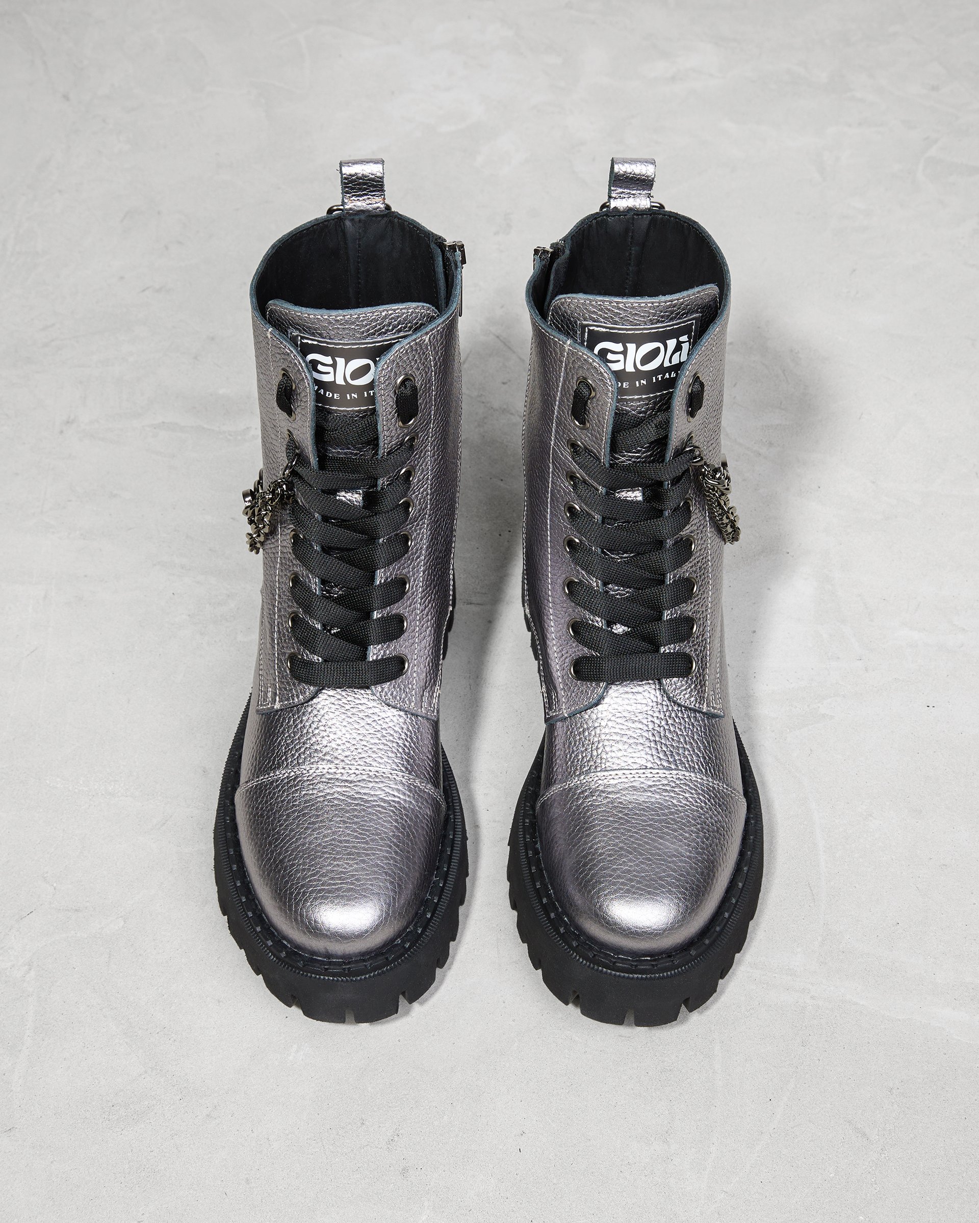 Серебристые кожаные ботинки - Image 3 of 6