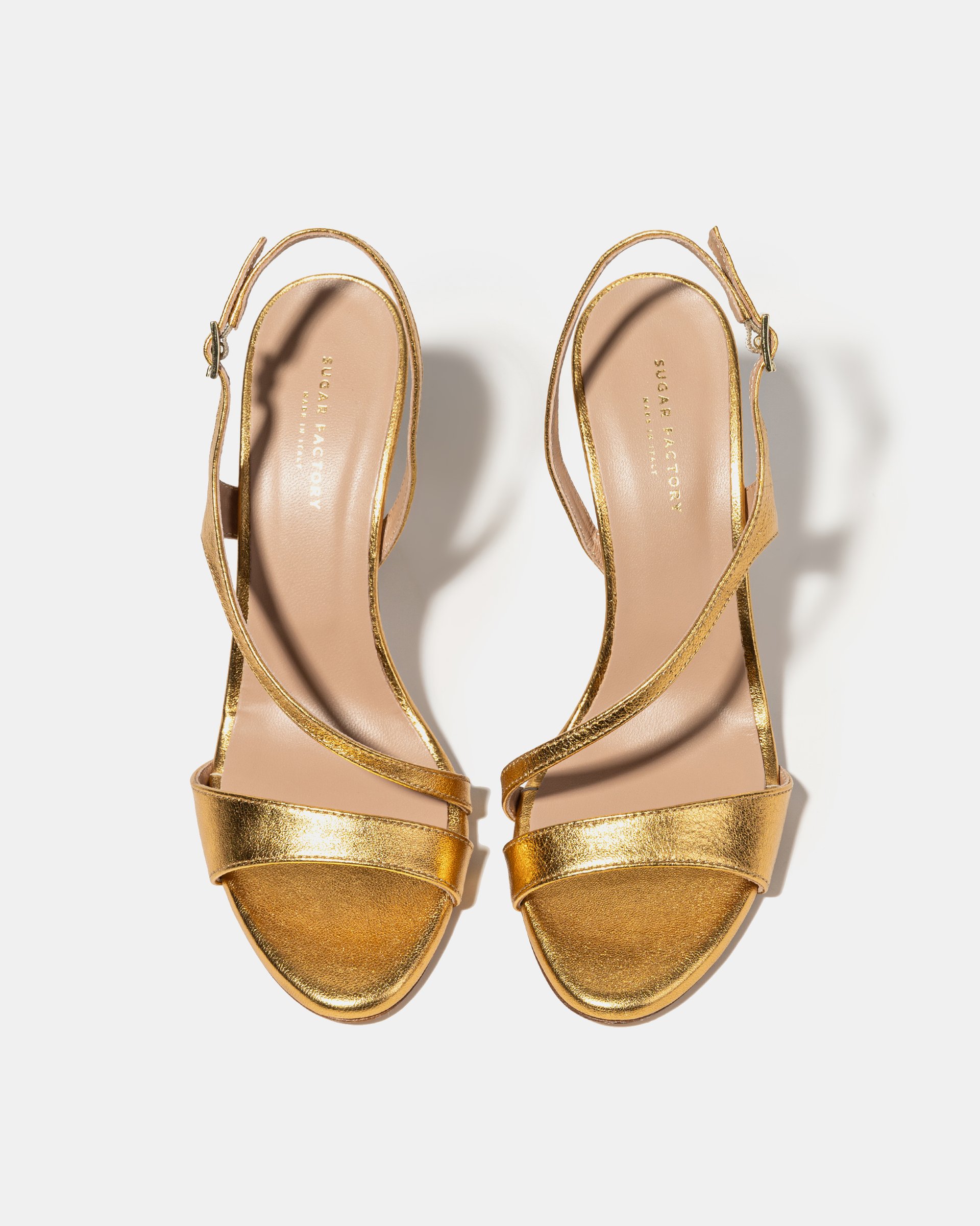 Золотистые босоножки из натуральной кожи - Image 3 of 4