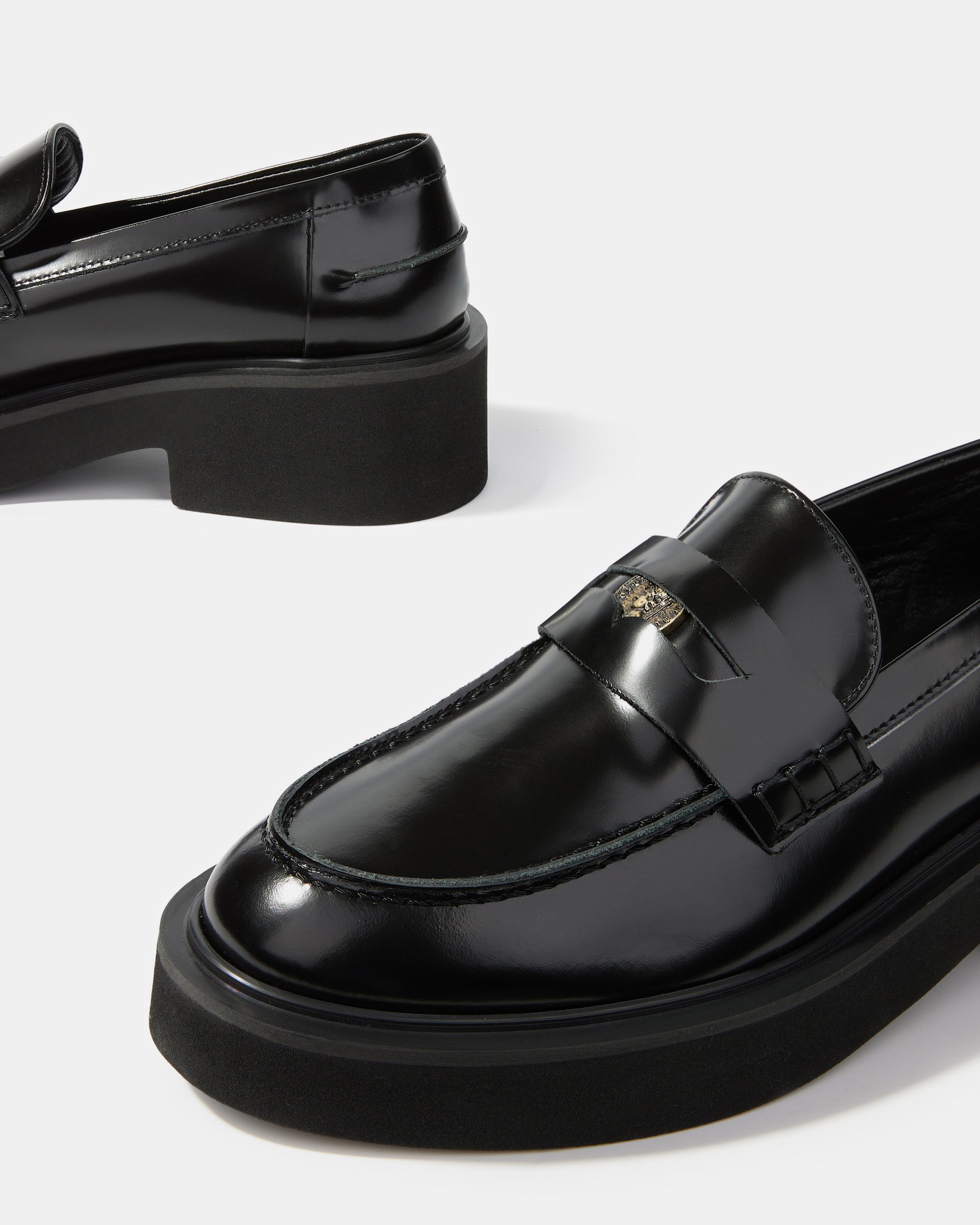 Черные кожаные пенни-лоферы - Image 4 of 5