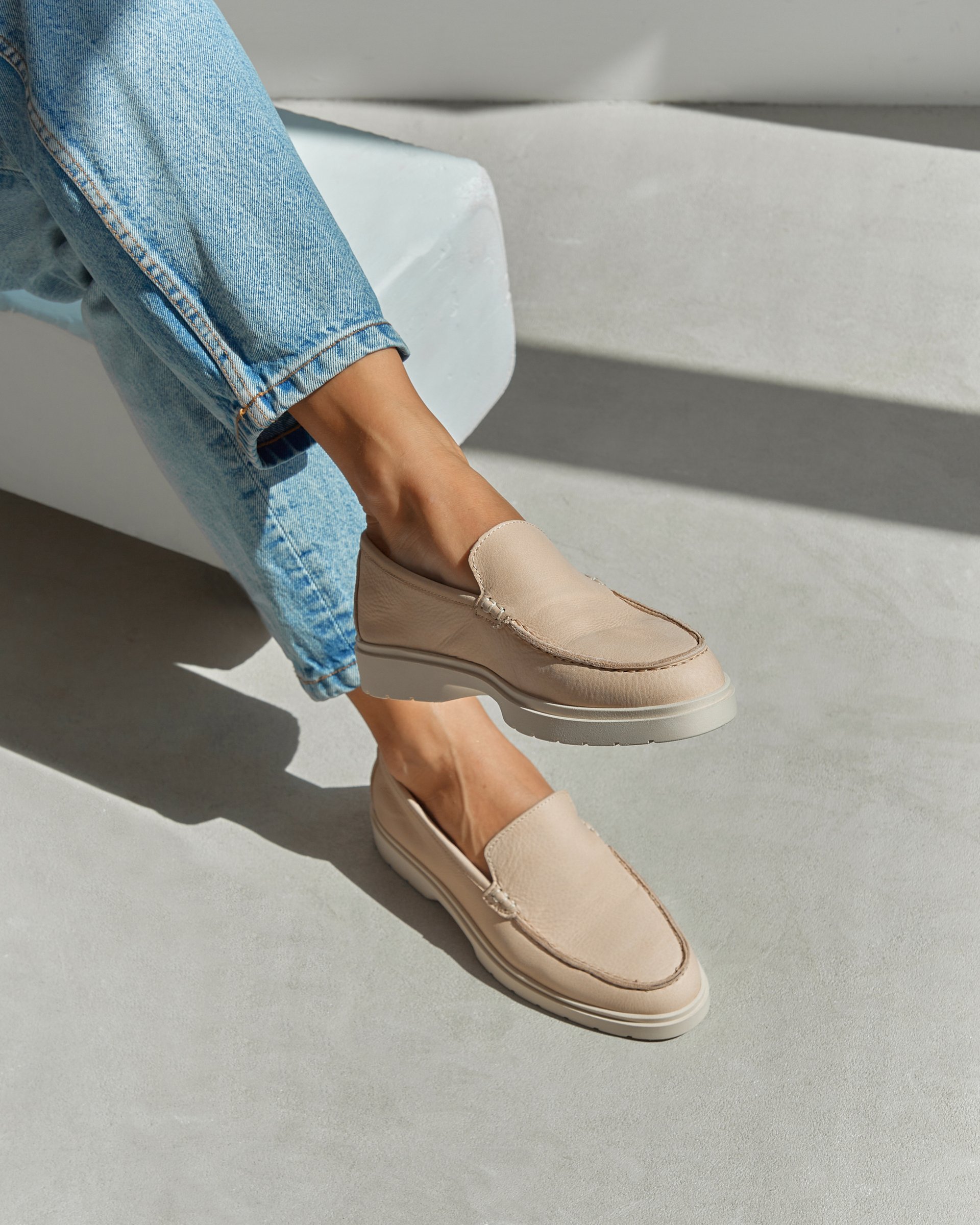 Кремовые кожаные лоферы - Image 5 of 7