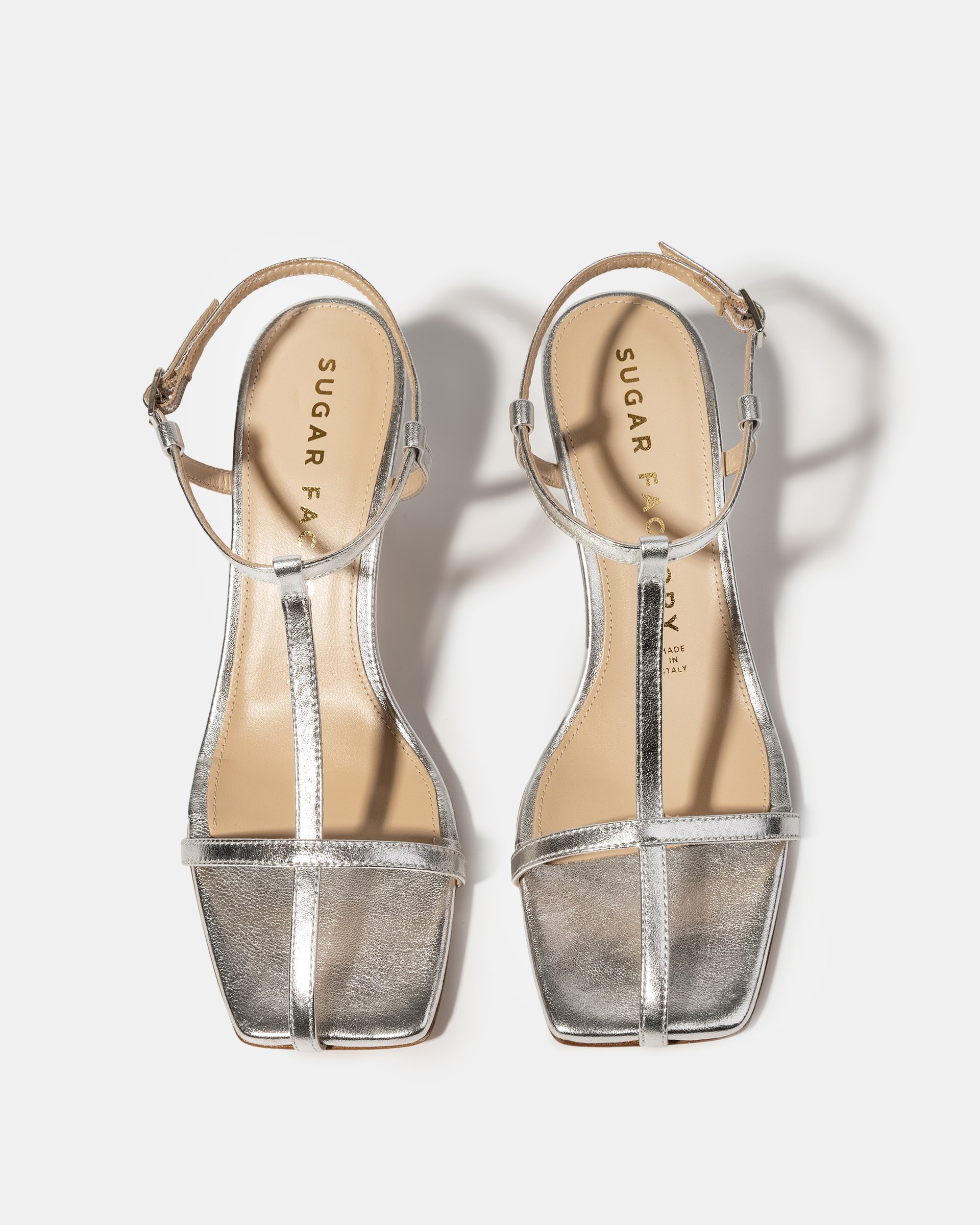 Серебристые босоножки на каблуке - Image 3 of 5