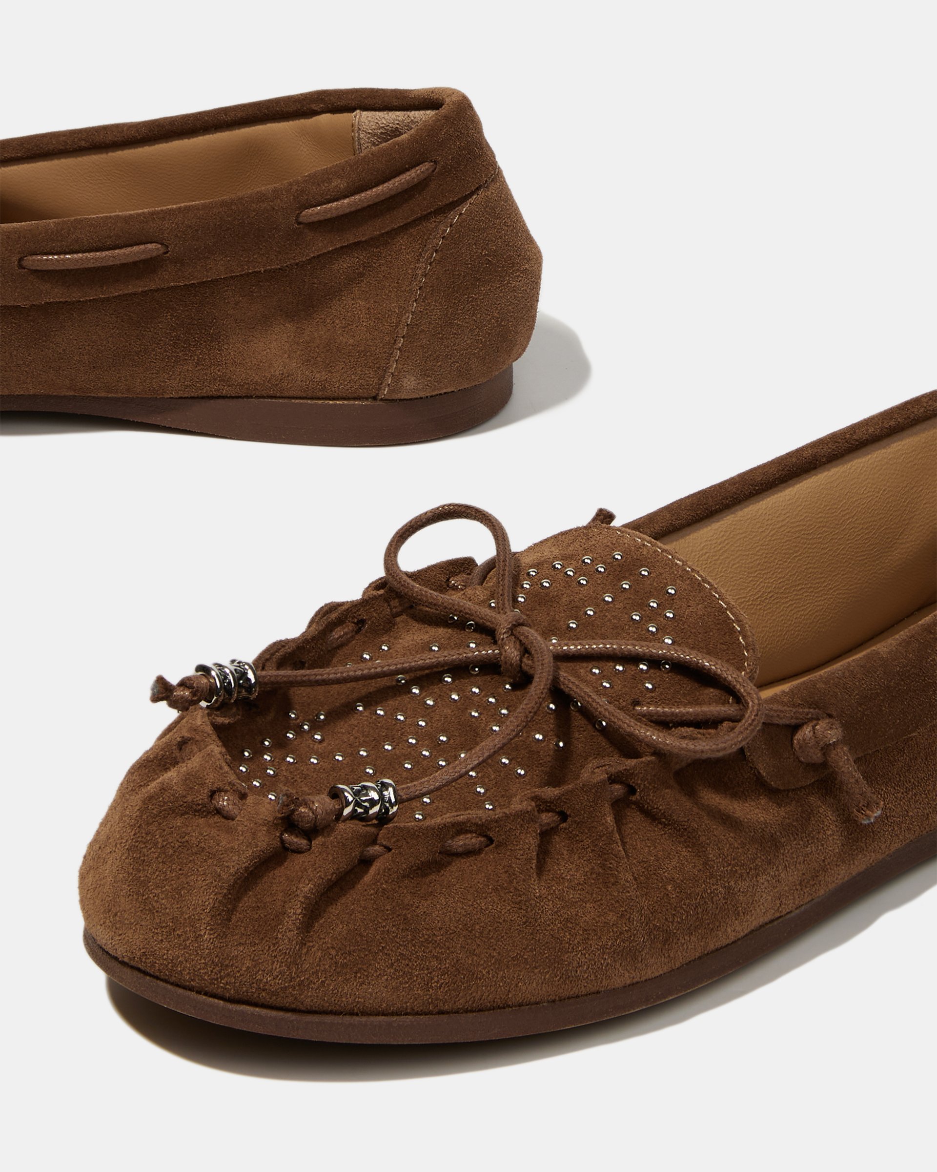 Коричневые замшевые мокасины с бантиком - Image 4 of 4