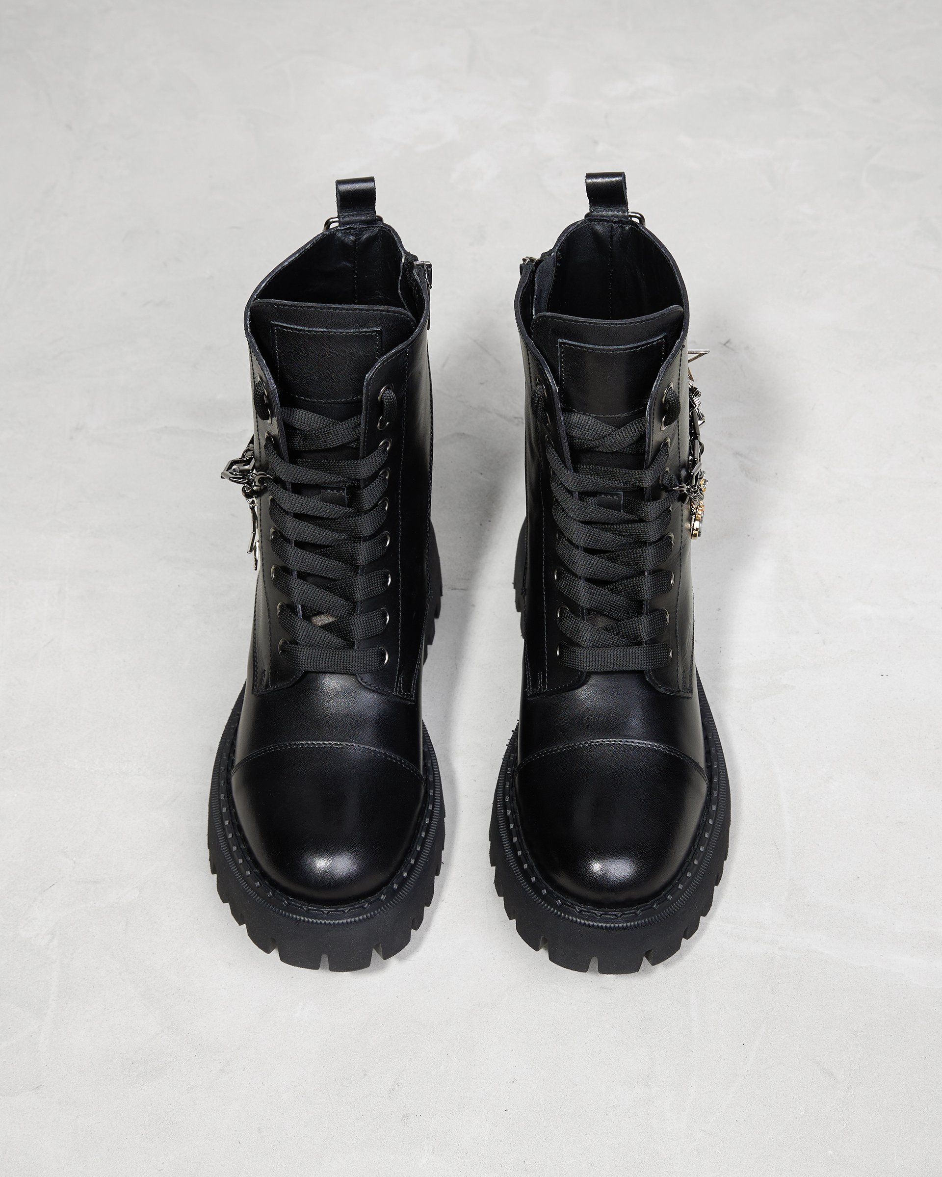 Черные ботинки из натуральной кожи с декором - Image 3 of 6