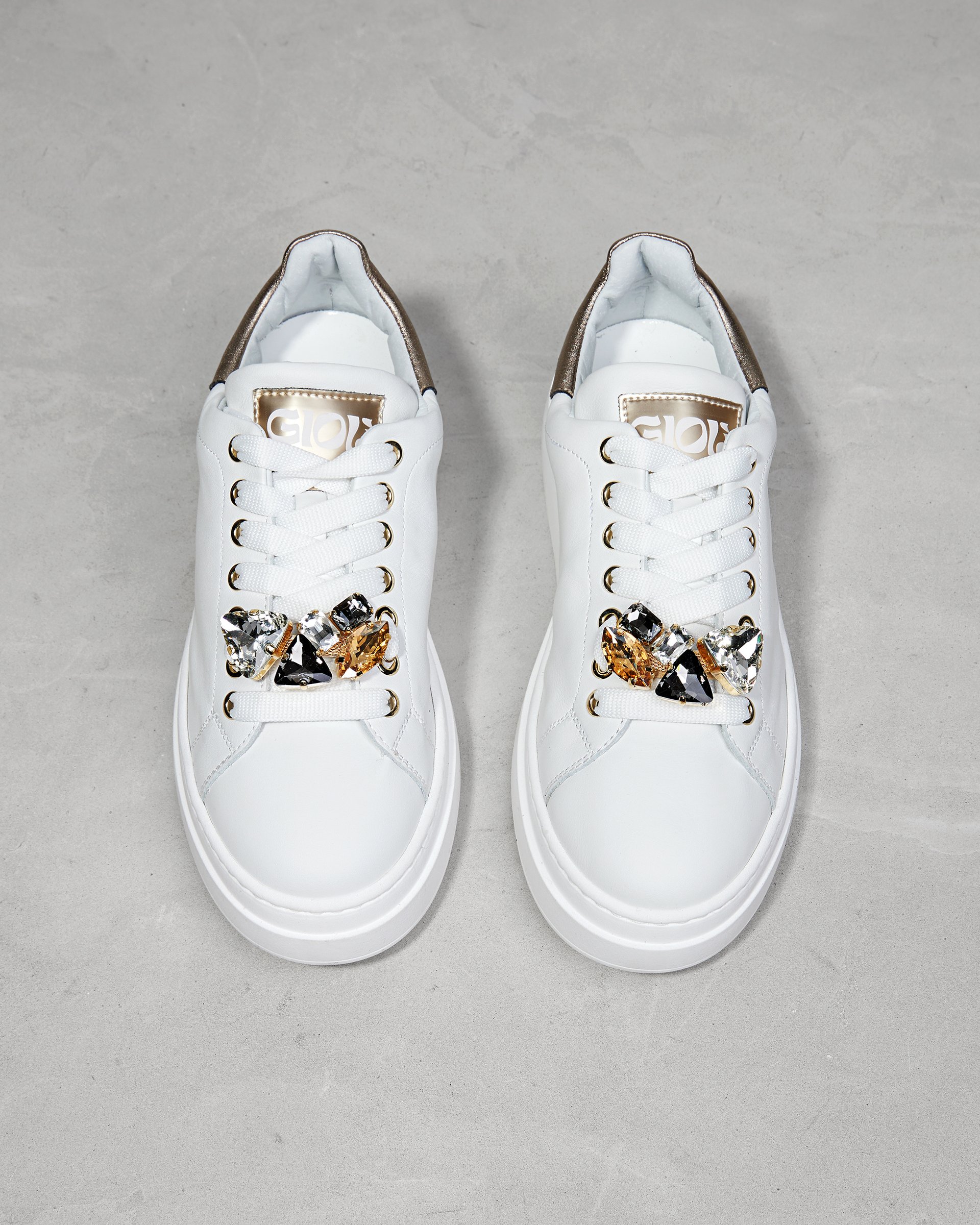 Белые кожаные кеды с украшениями - Image 3 of 4