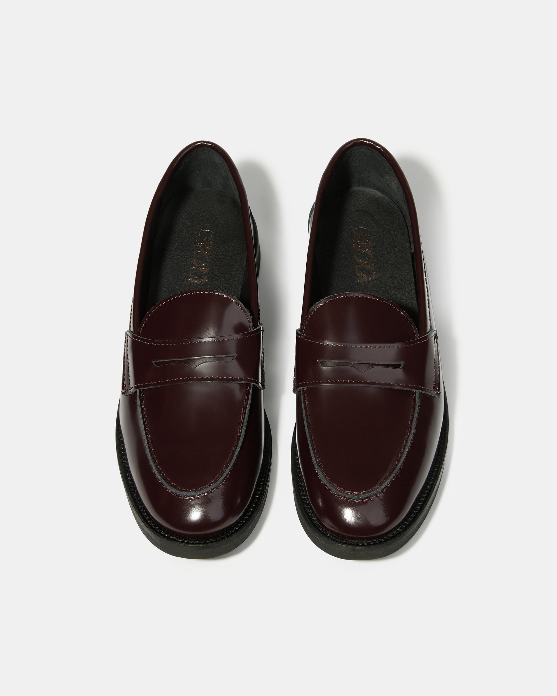 Темно-бордовые кожаные лоферы - Image 3 of 6