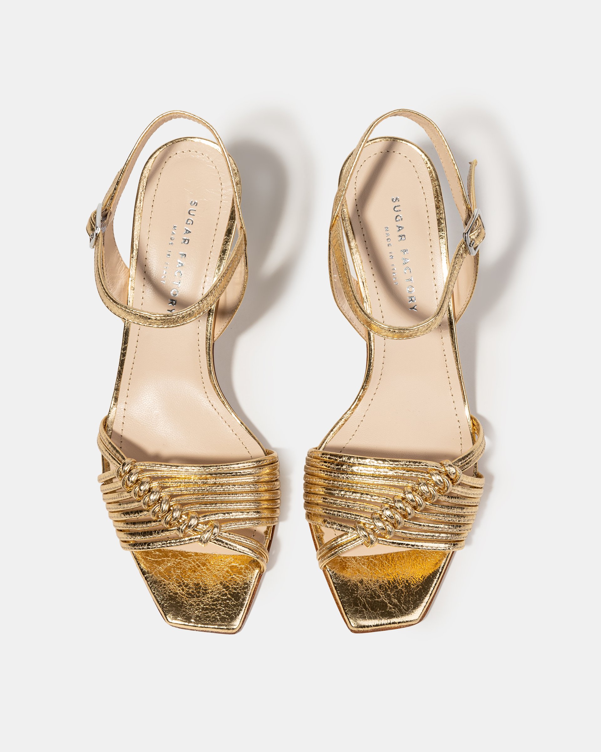 Золотистые босоножки на каблуке - Image 3 of 5