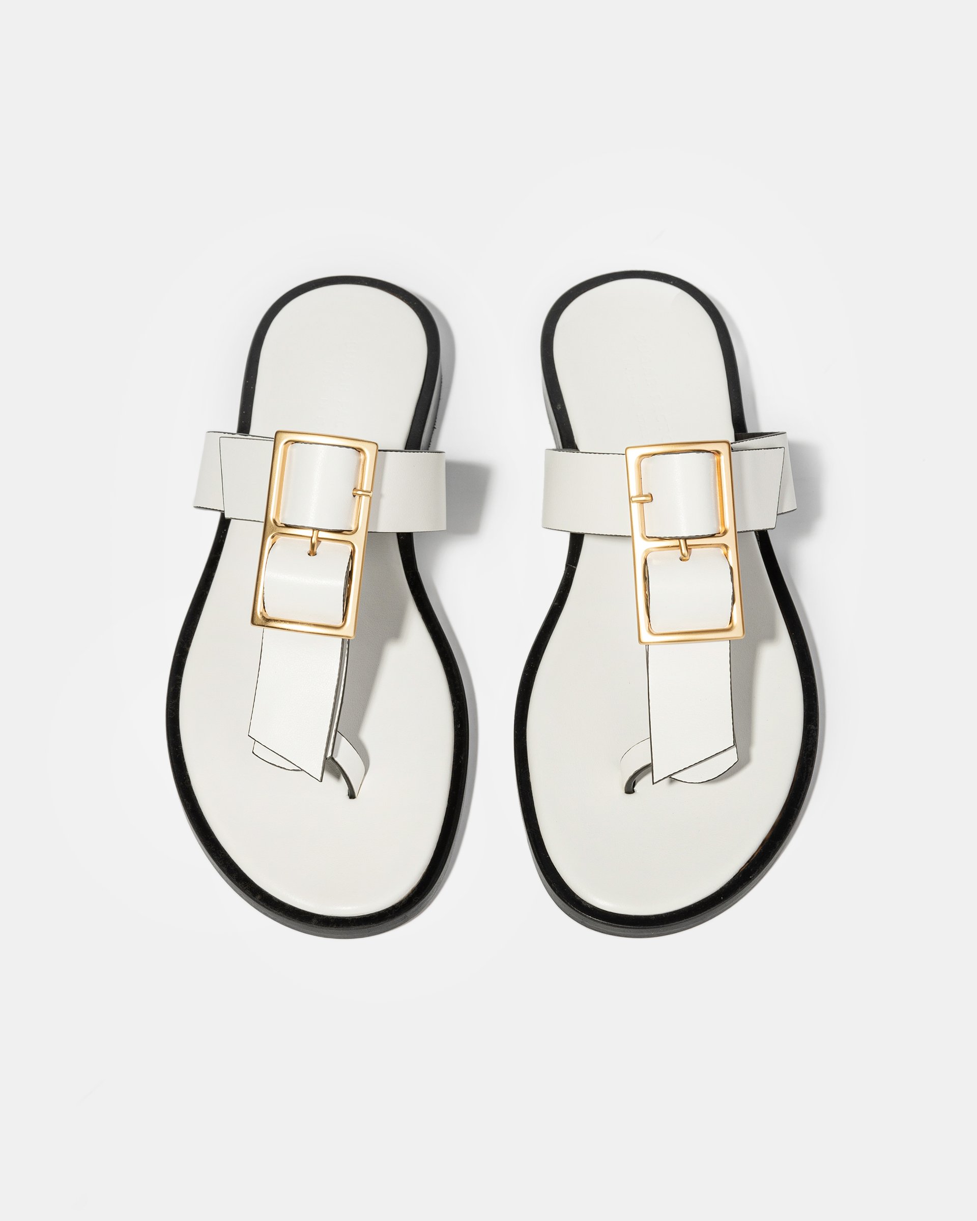 Белые шлепанцы из натуральной кожи - Image 3 of 4