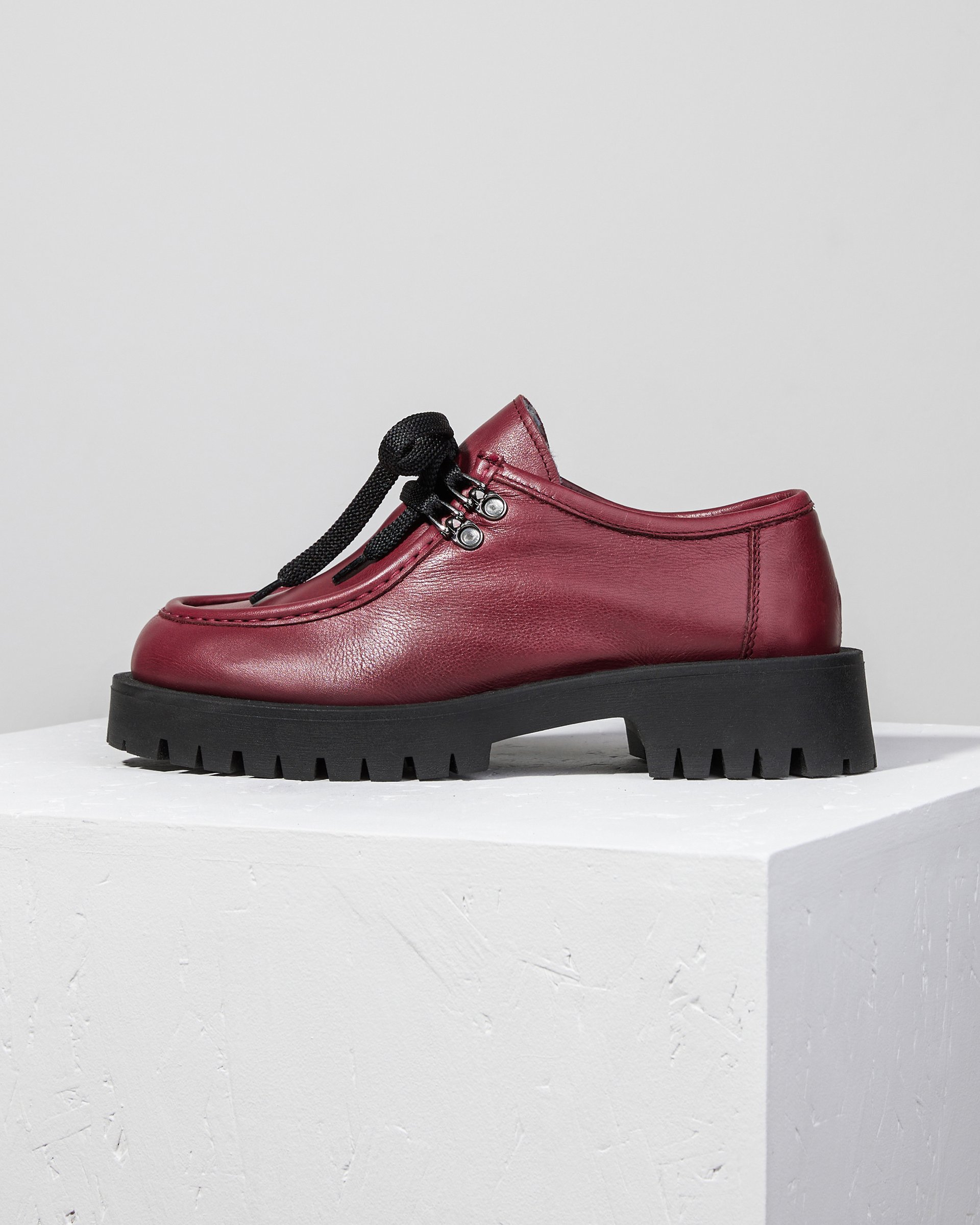 Бордовые кожаные полуботинки - Main image