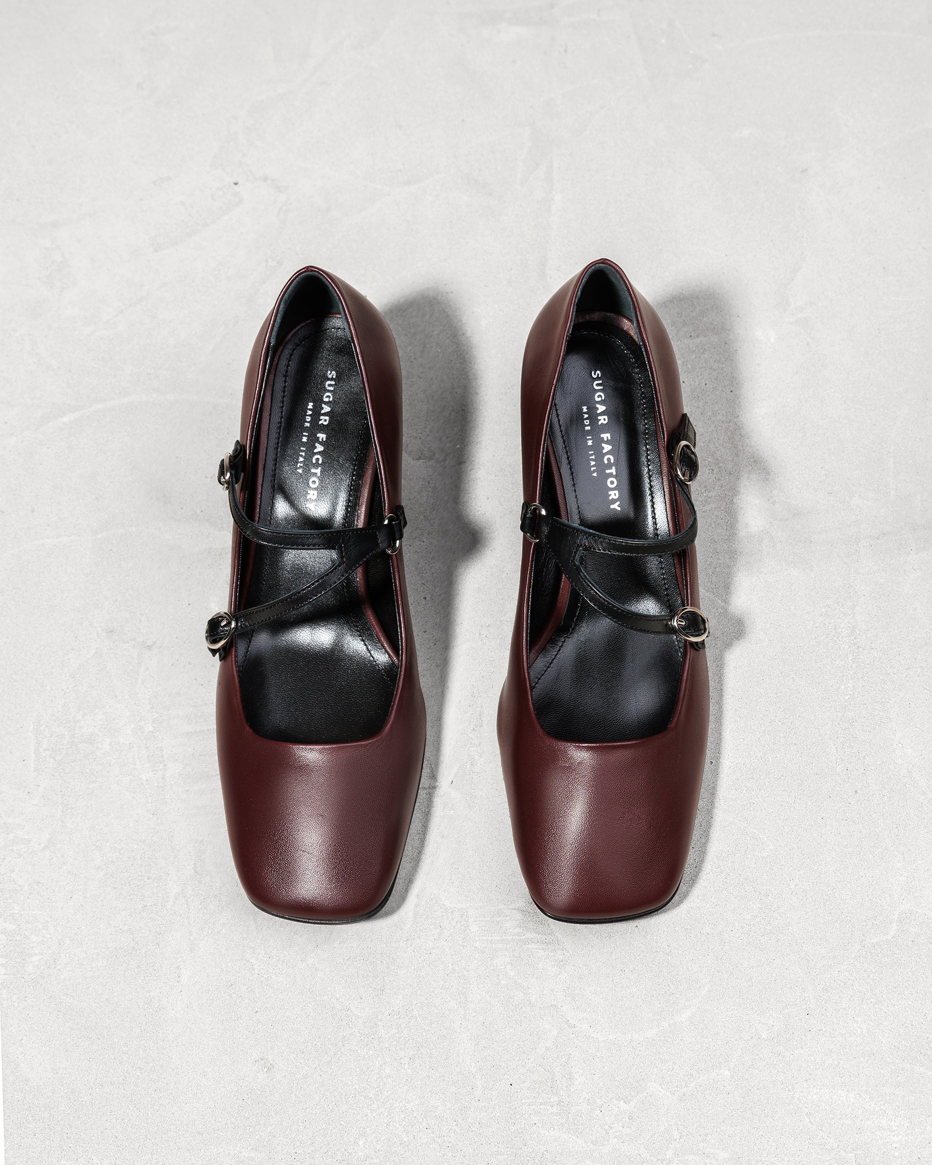 Темно-бордовые кожаные туфли на каблуке - Image 3 of 4