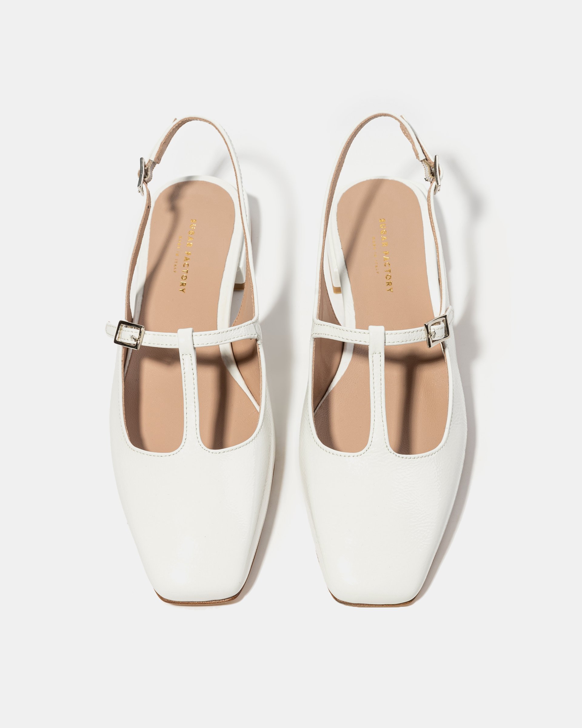 Белые лакированные туфли с ремешками - Image 3 of 5