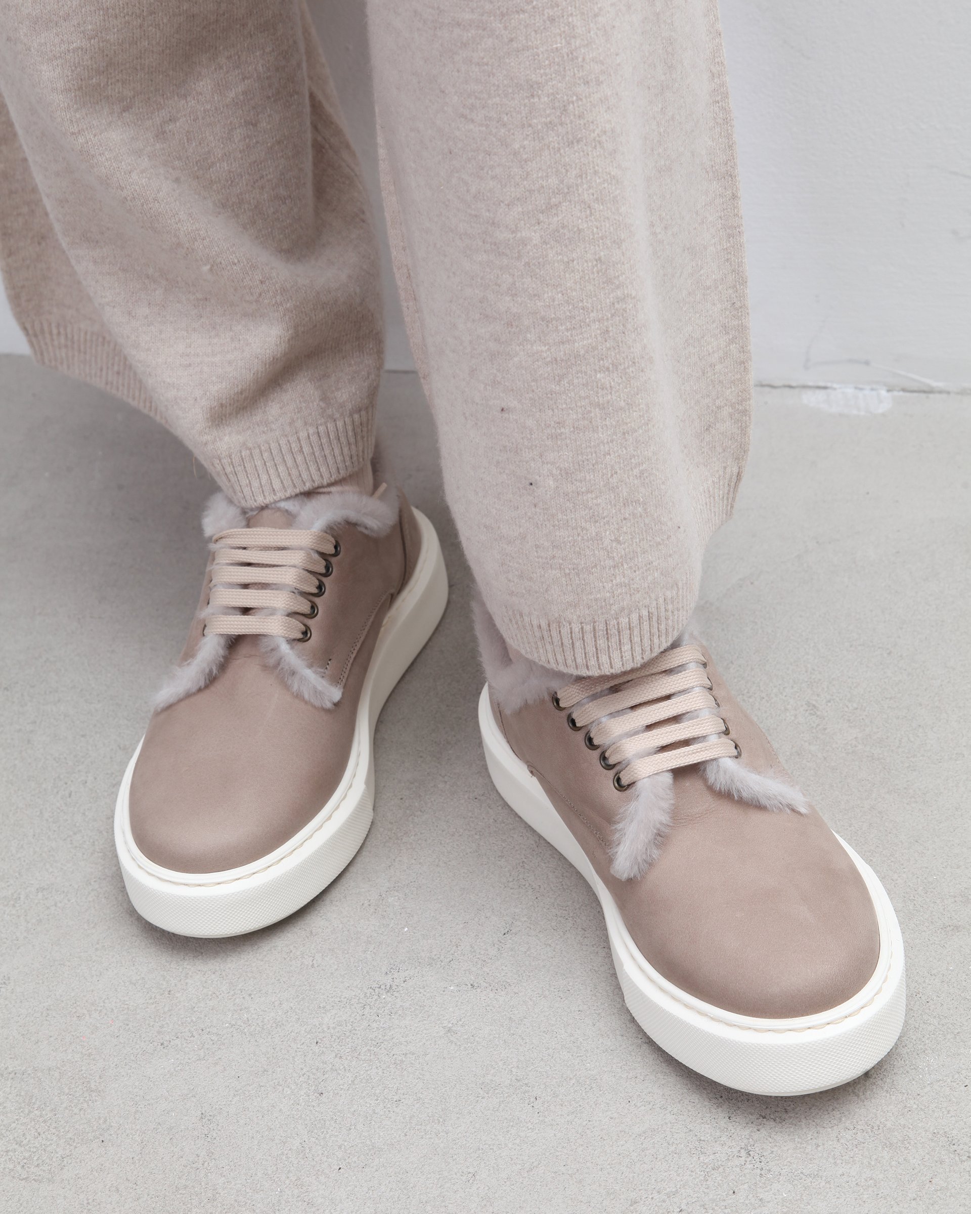 Серые кожаные полуботинки на меху - Image 5 of 6