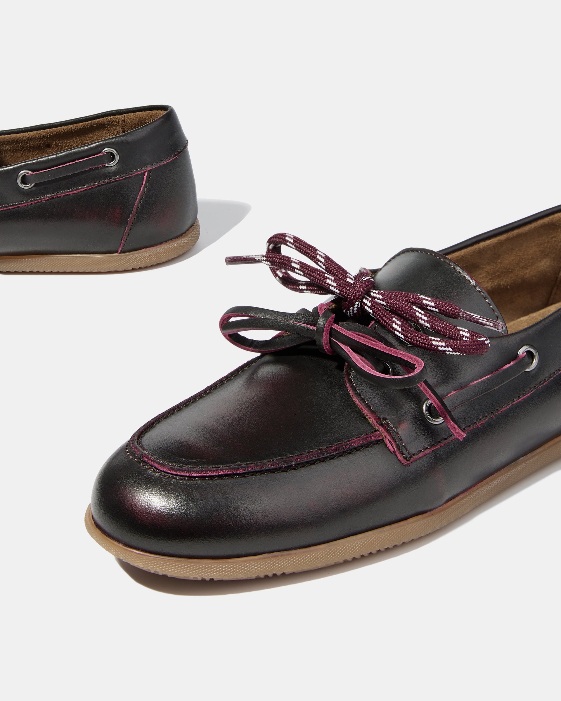 Темно-бордовые кожаные мокасины - Image 4 of 6