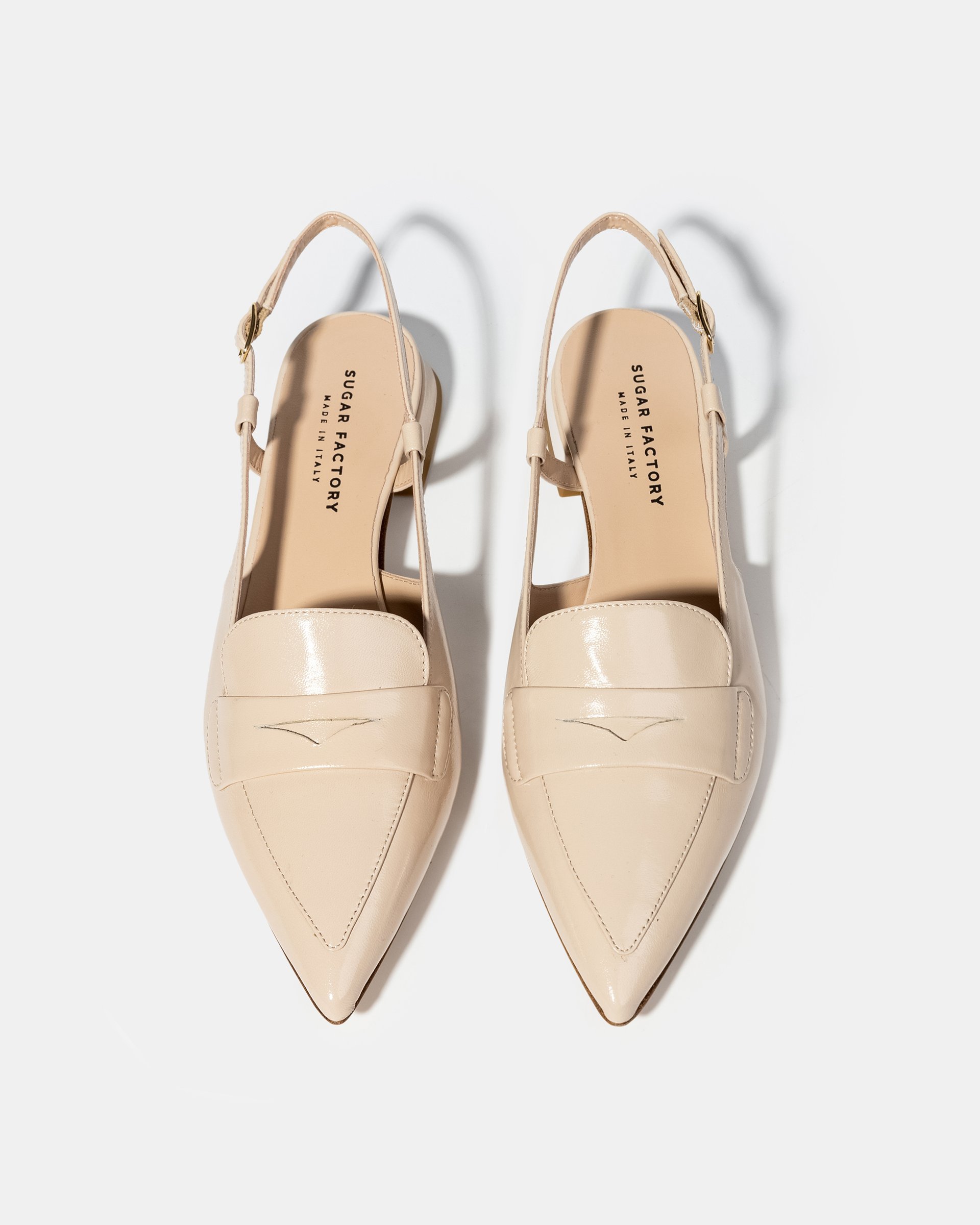 Бежевые кожаные туфли на низком каблуке - Image 3 of 5