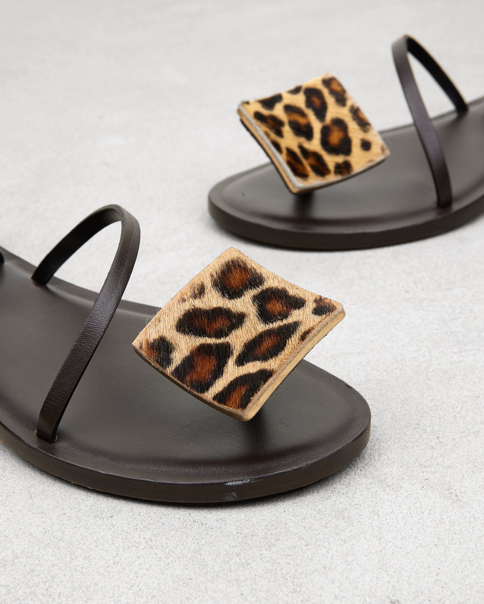 Леопардовые кожаные босоножки - Image 4 of 6