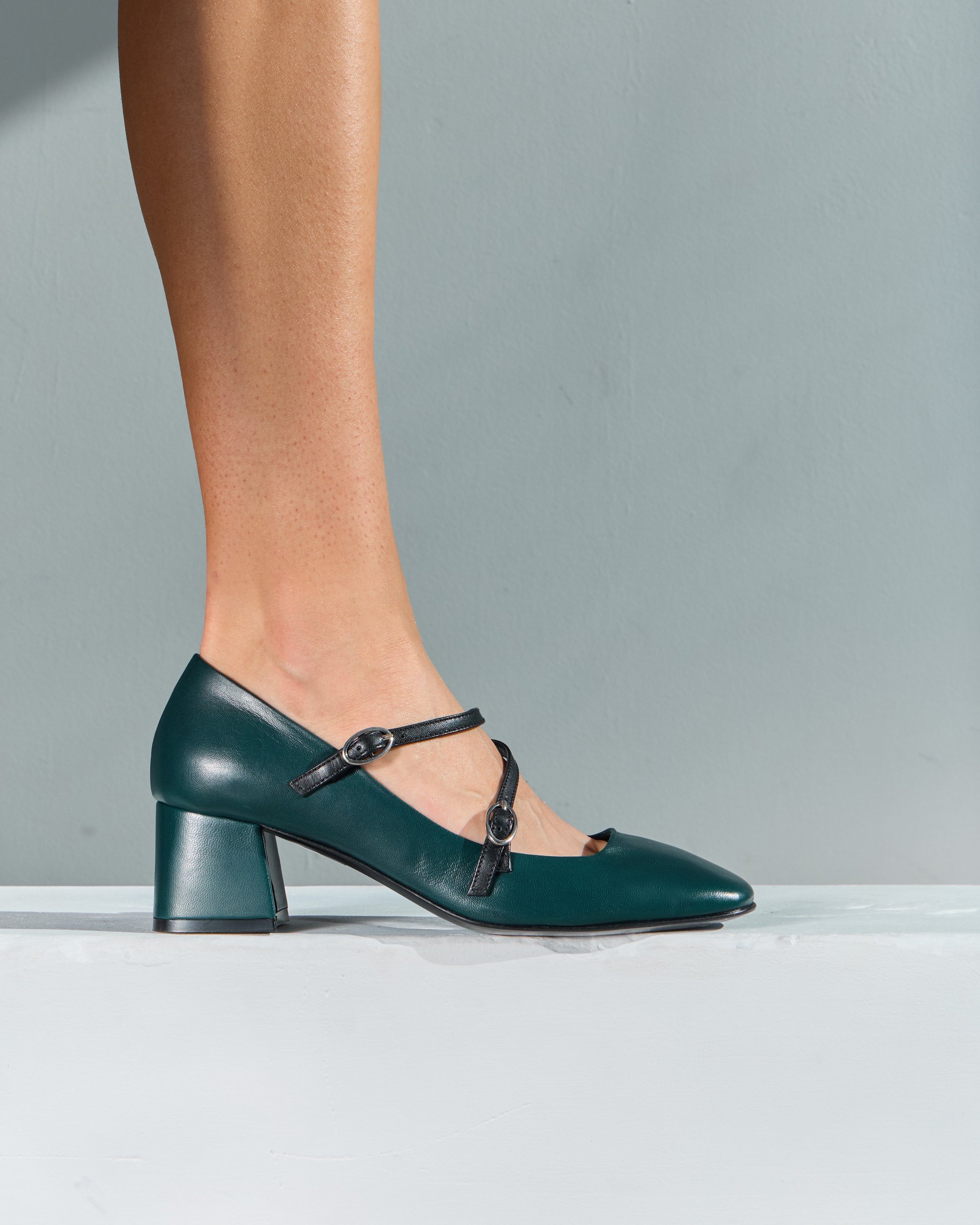 Темно-зеленые туфли из натуральной кожи - Image 6 of 6