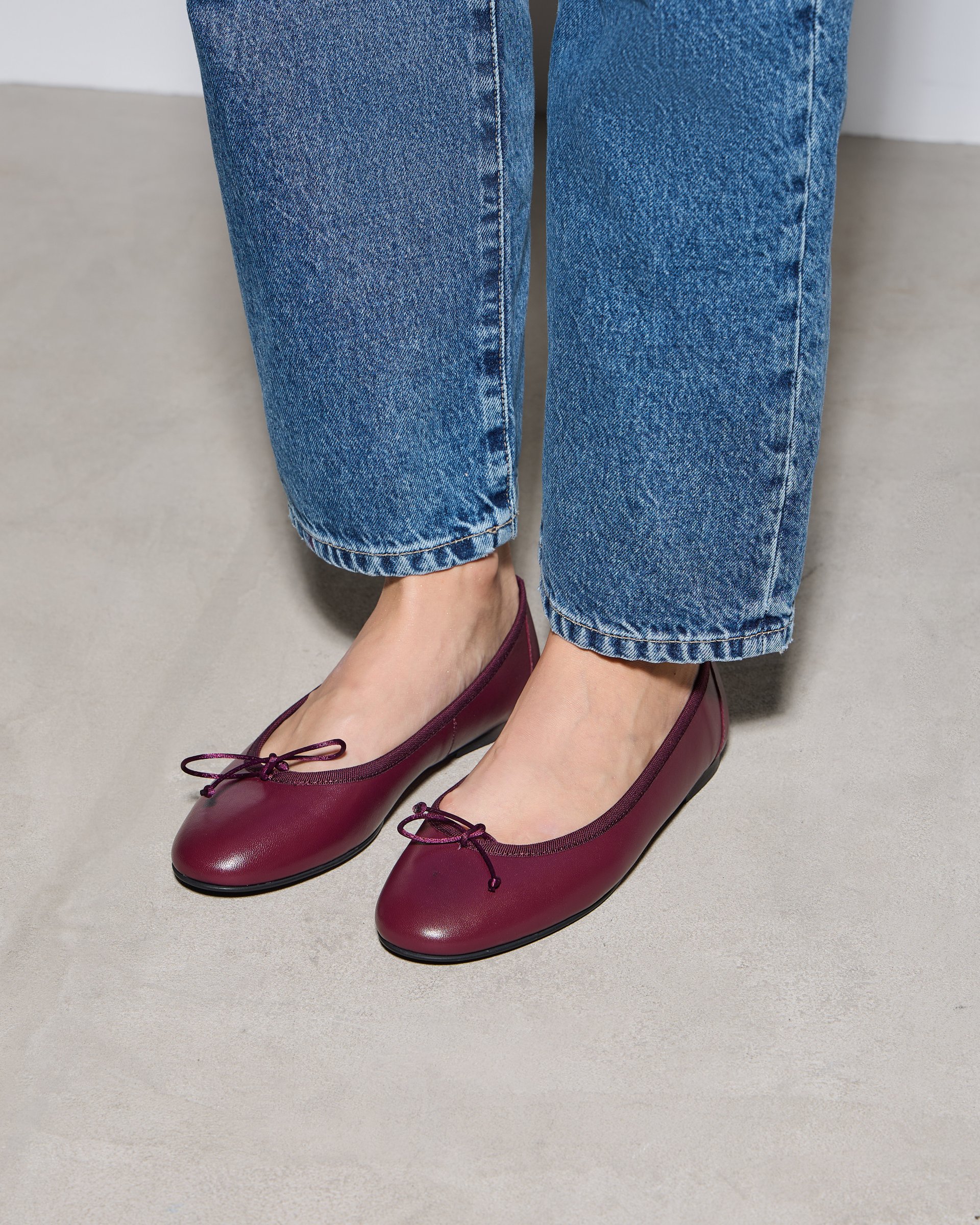 Бордовые балетки из натуральной кожи - Image 5 of 7