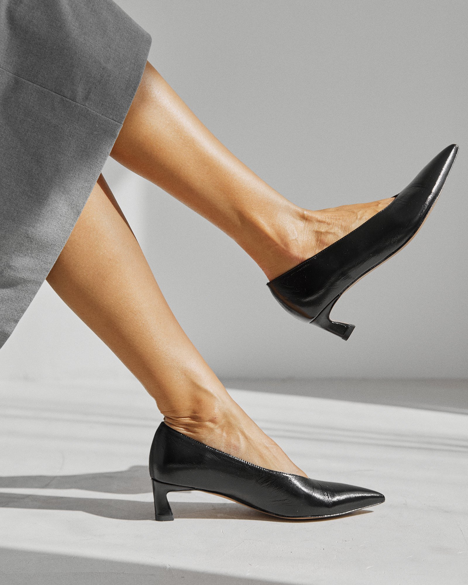 Чёрные кожаные туфли на каблуке - Image 5 of 5