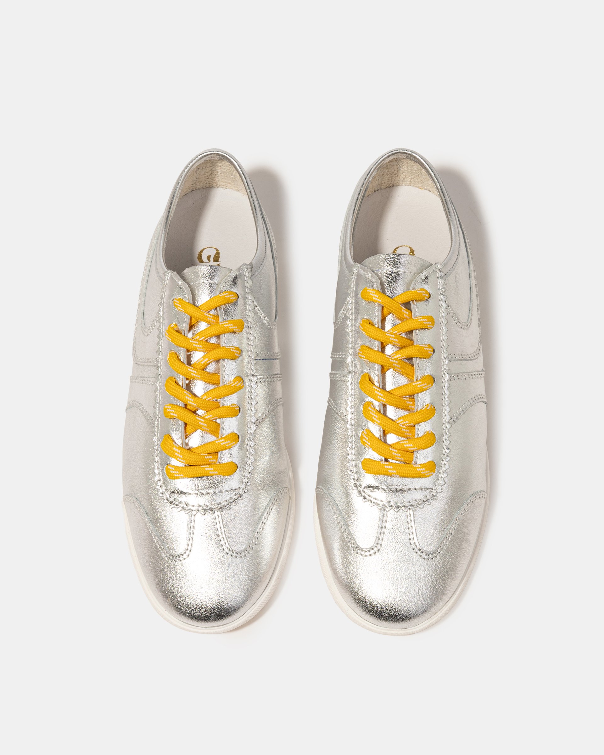 Серебристые кожаные кеды - Image 3 of 5