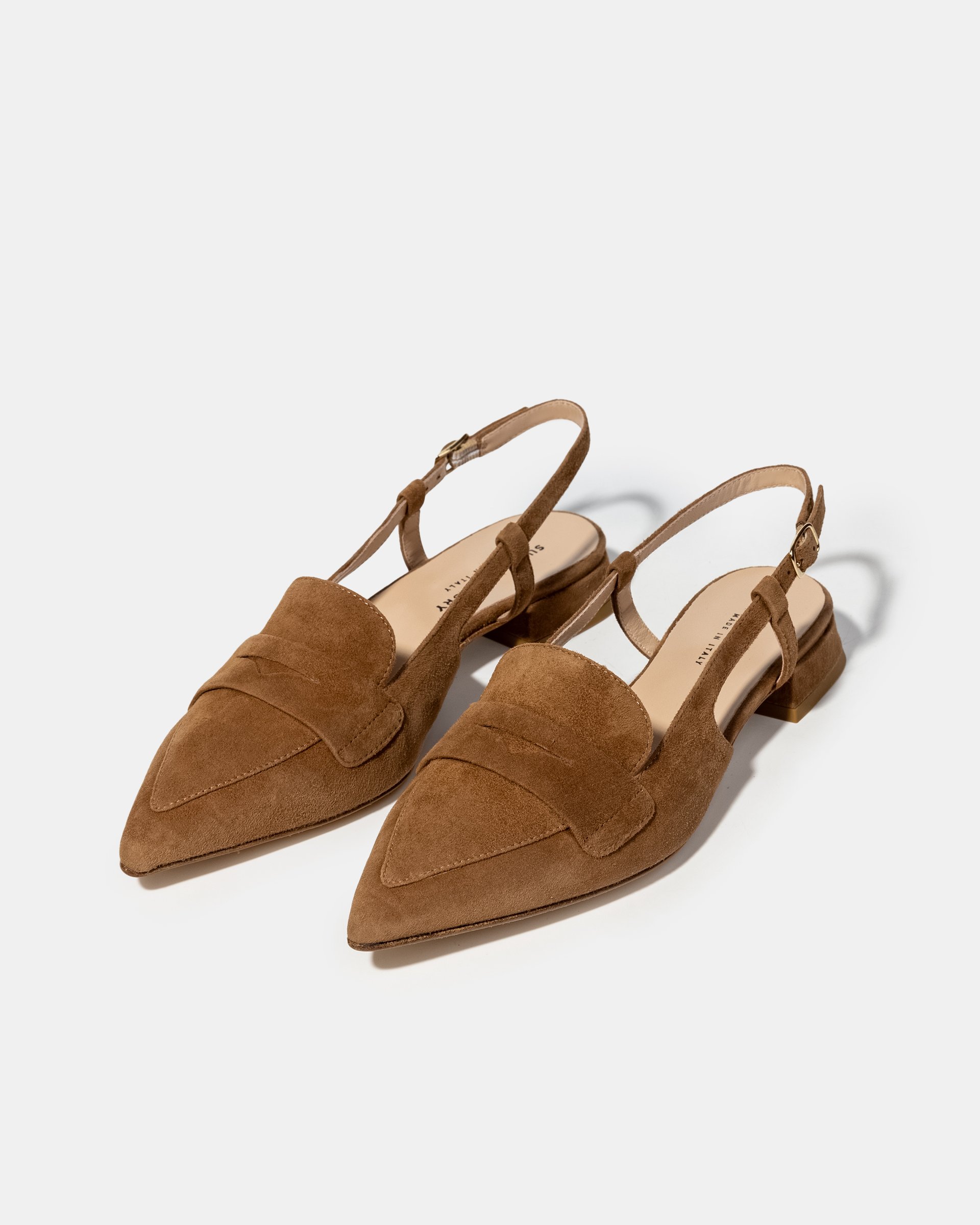 Коричневые замшевые туфли на низком каблуке - Image 2 of 4