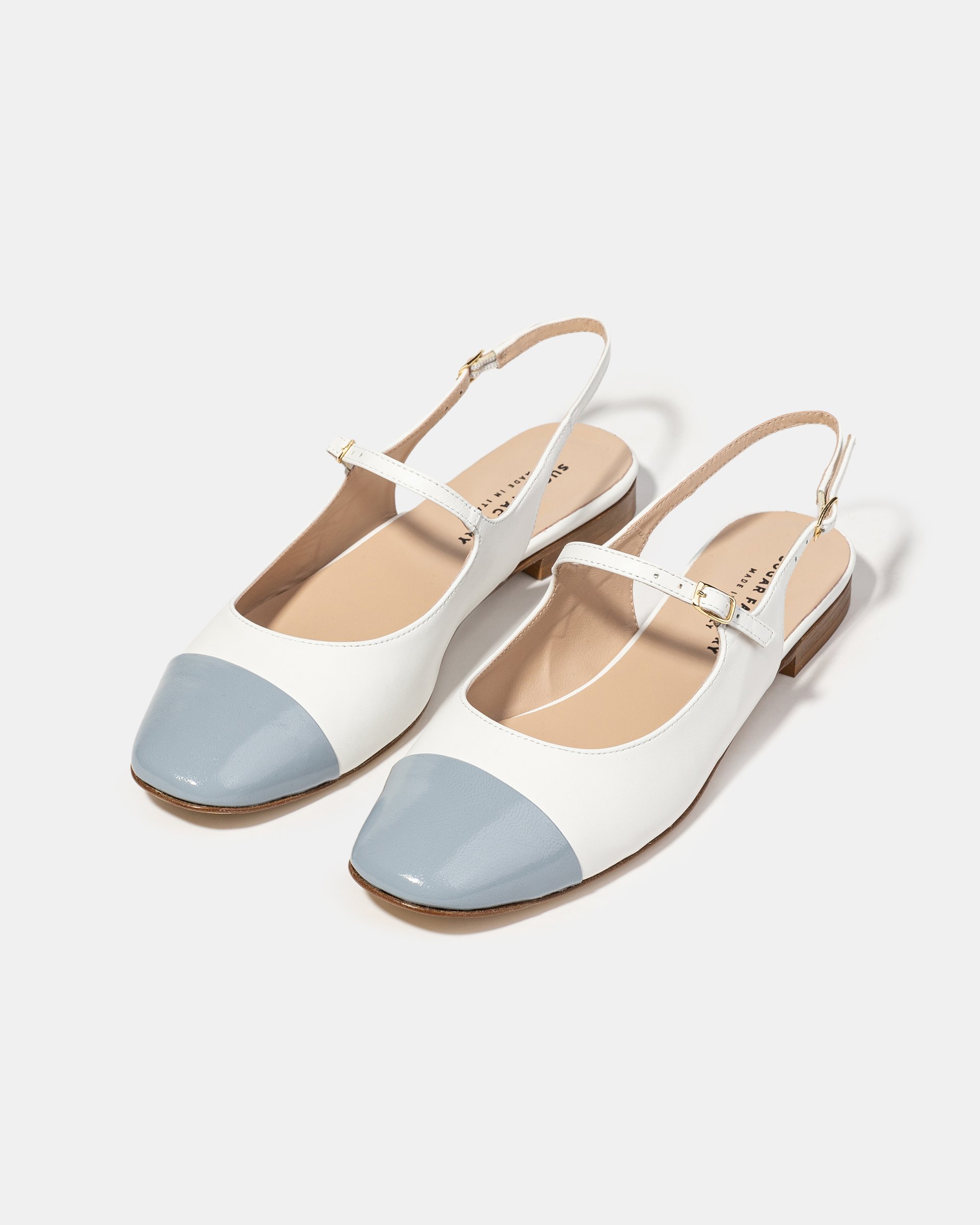 Бело-голубые кожаные туфли - Image 2 of 4