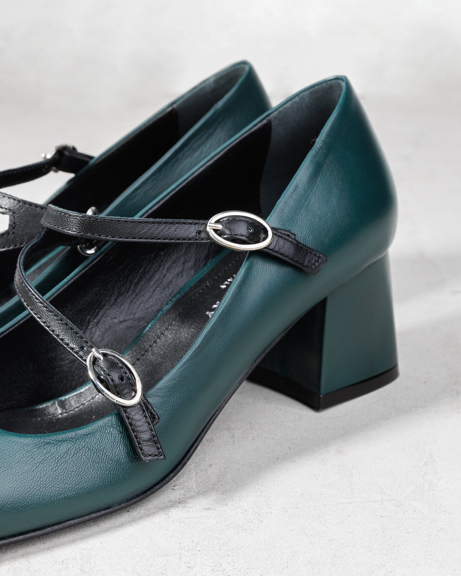 Темно-зеленые туфли из натуральной кожи - Image 4 of 6