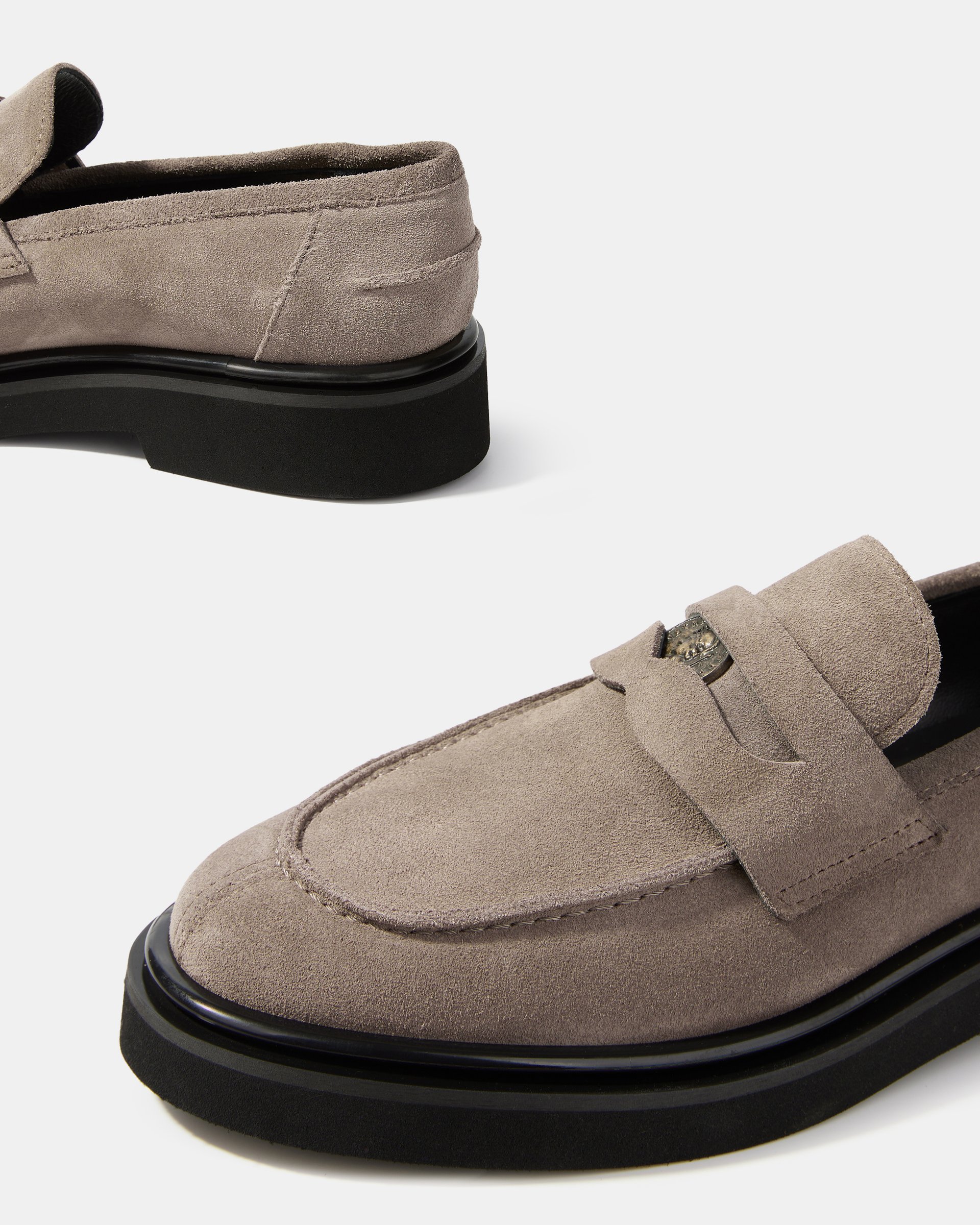 Темно-бежевые замшевые пенни-лоферы - Image 4 of 5