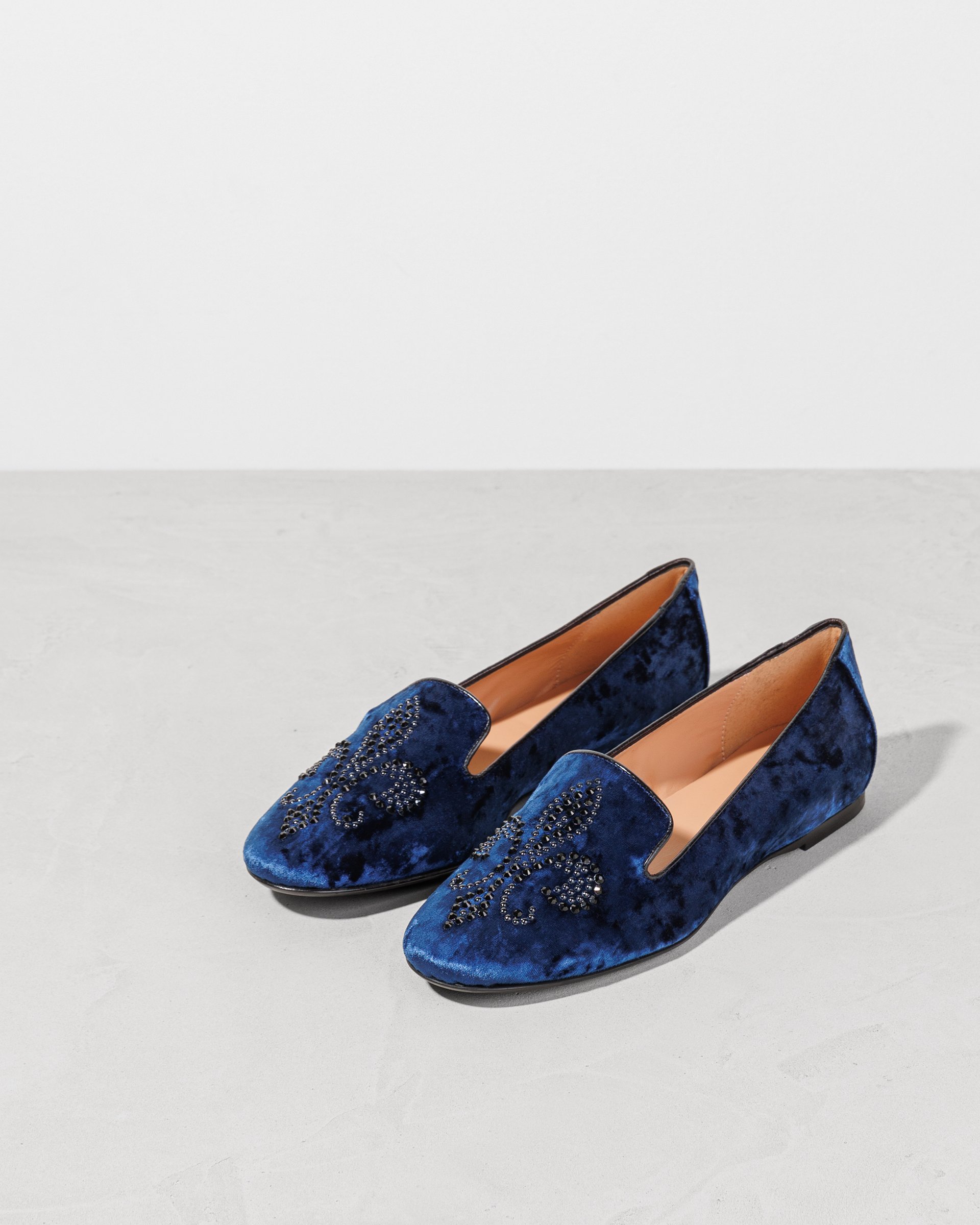 Синие бархатные лоферы - Image 2 of 5
