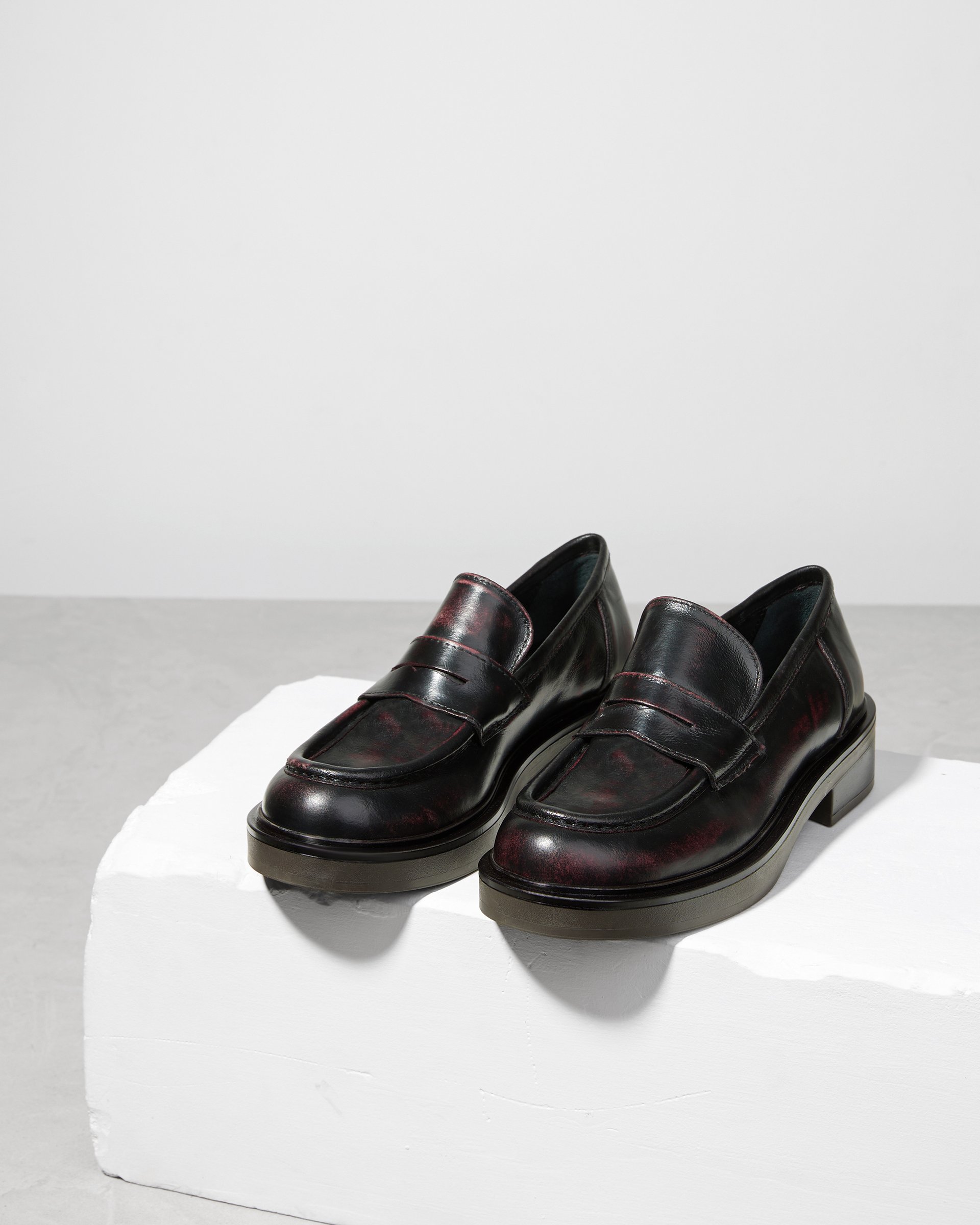 Темно-бордовые кожаные лоферы - Image 7 of 7