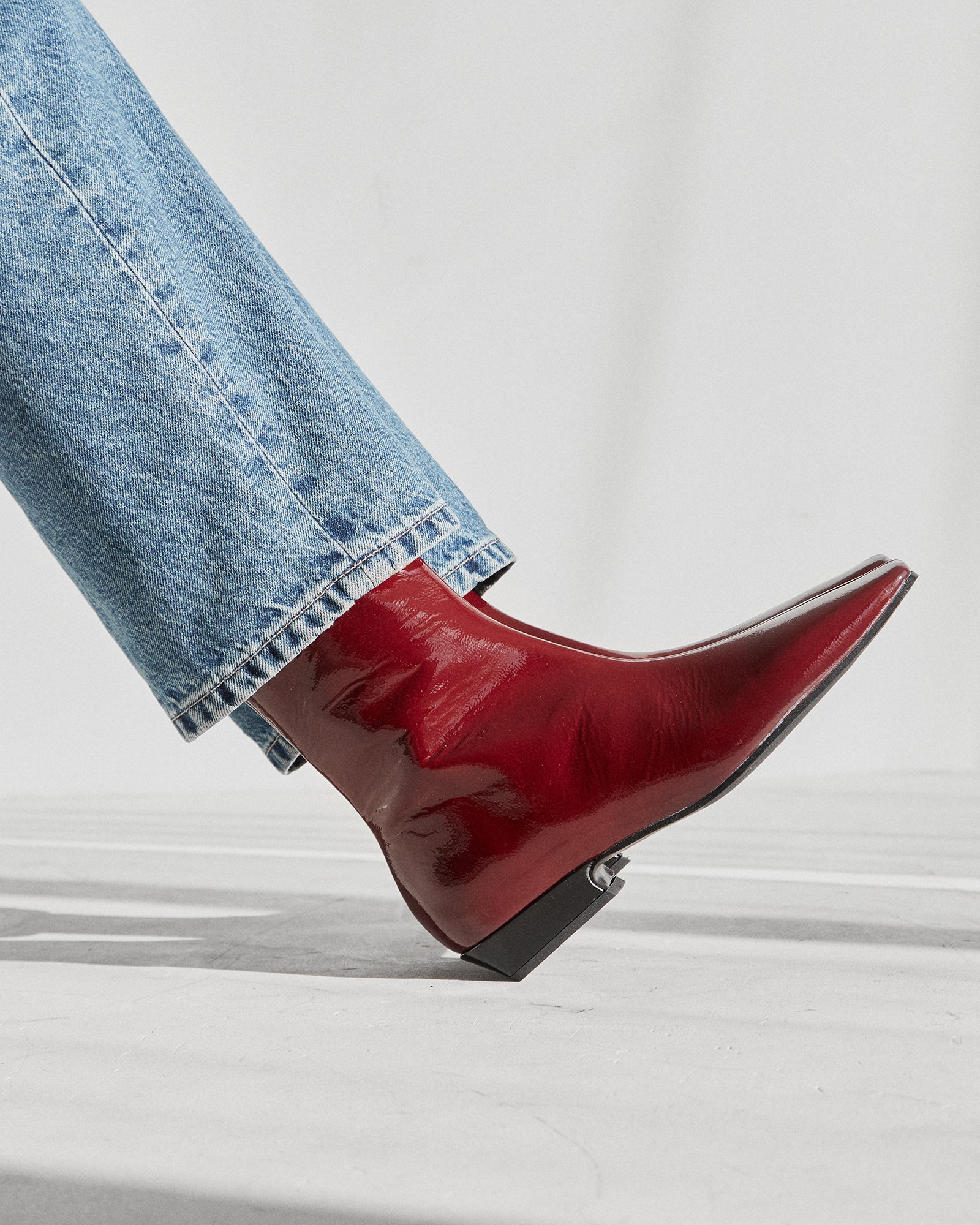 Бордовые ботинки из натуральной лаковой кожи - Image 5 of 5