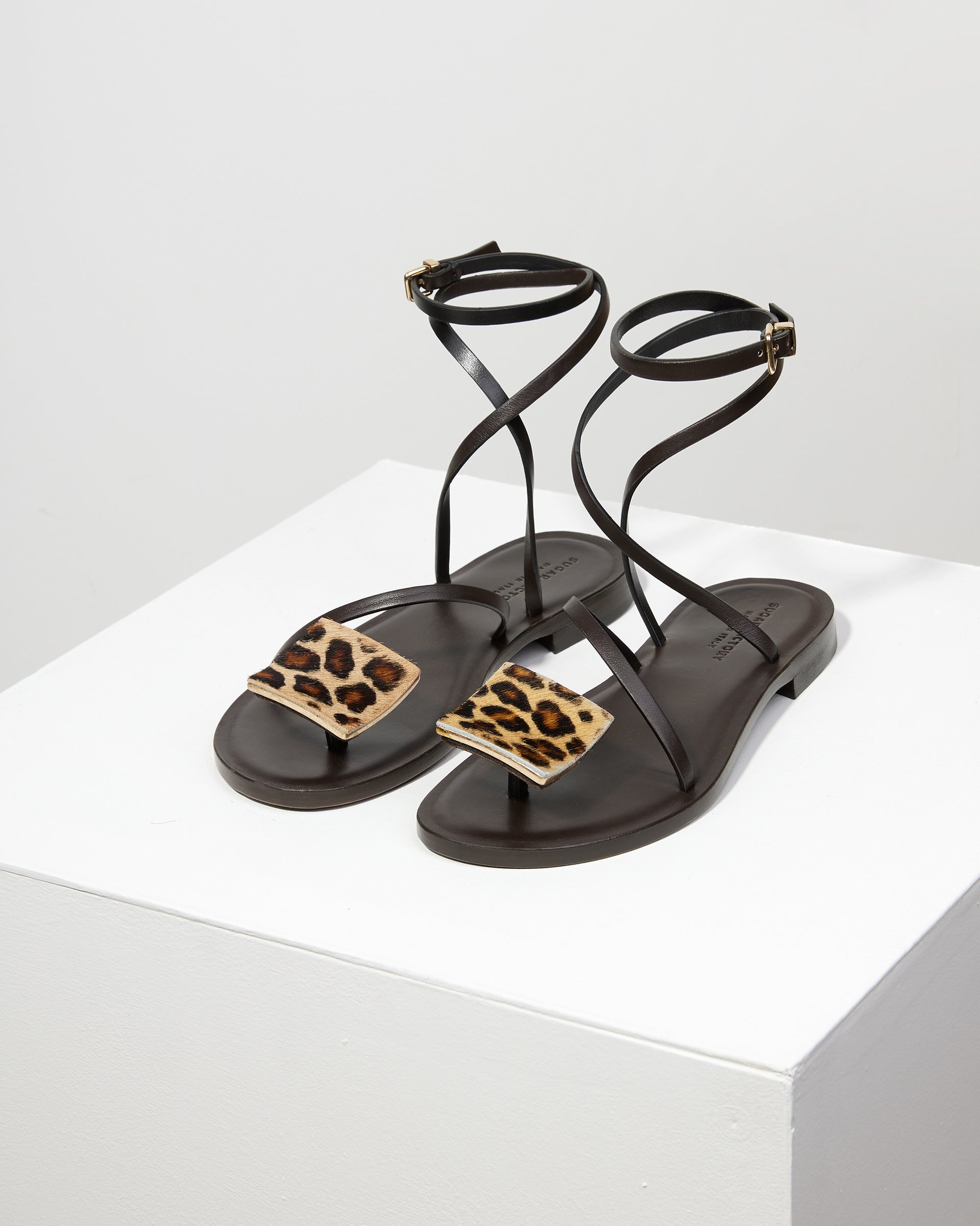 Леопардовые кожаные босоножки - Image 3 of 6
