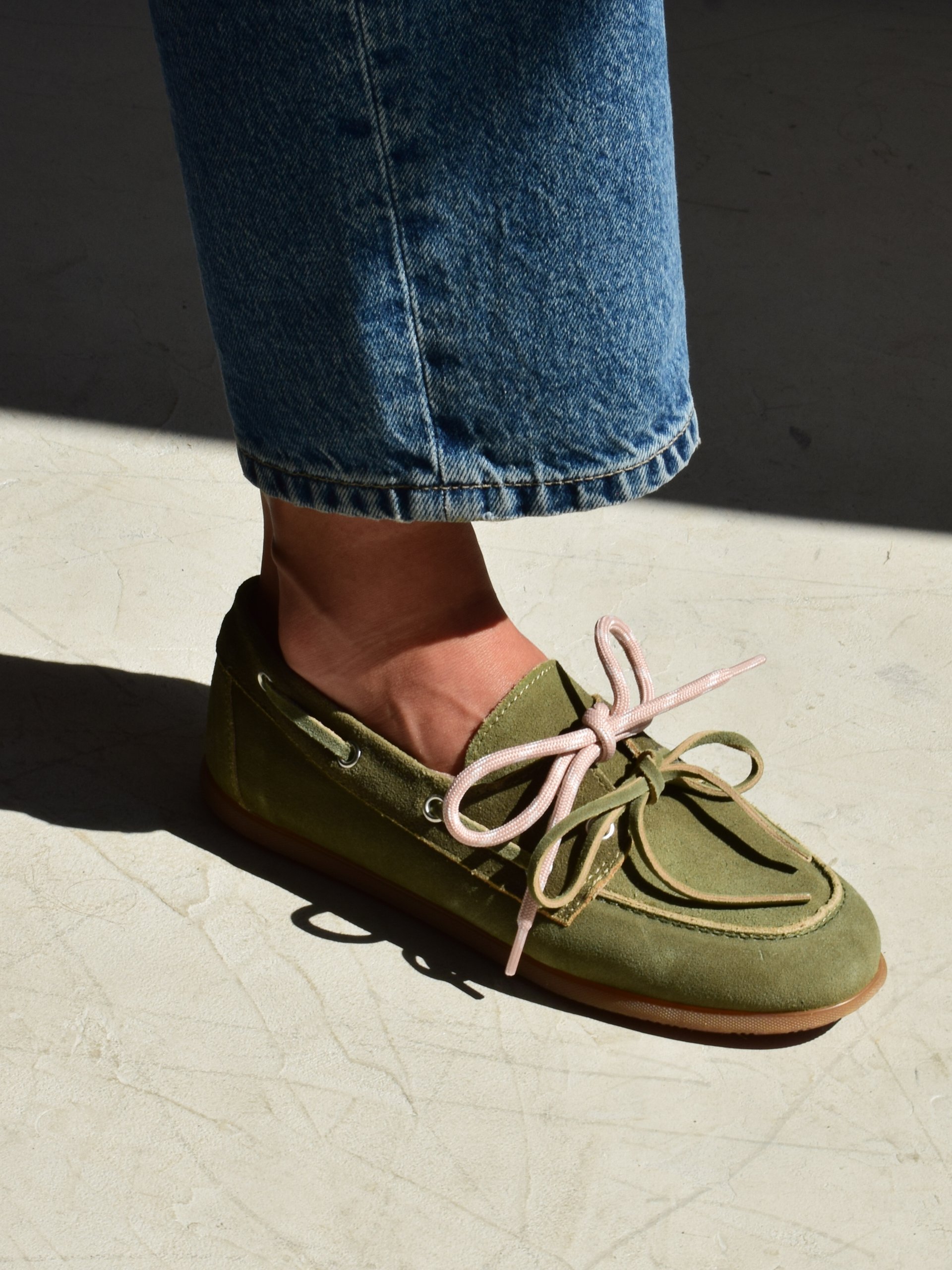 Темно-зеленые замшевые мокасины со шнурками - Image 5 of 5