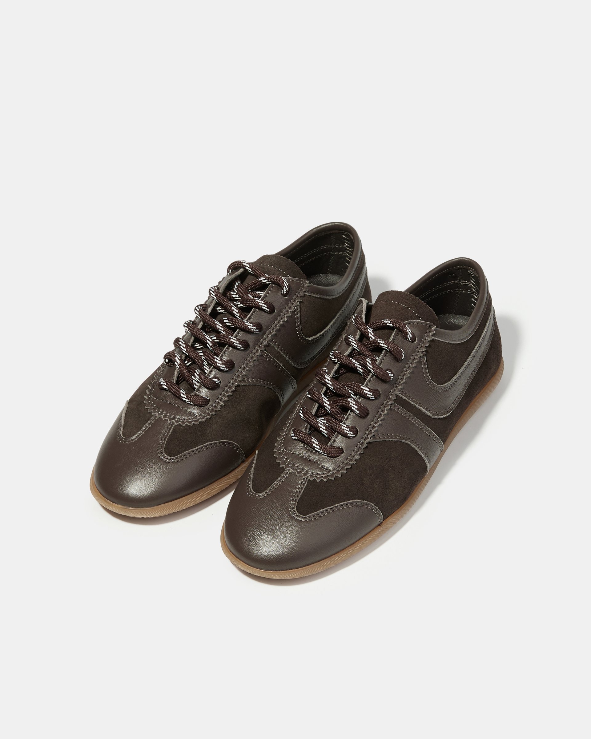 Темно-коричневые кеды из натуральной кожи и замши - Image 2 of 4