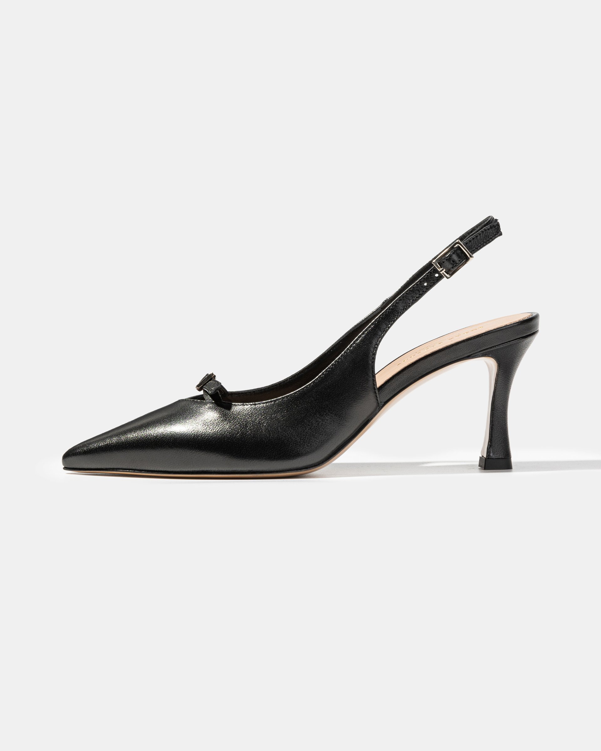 Чёрные кожаные туфли на каблуке - Main image