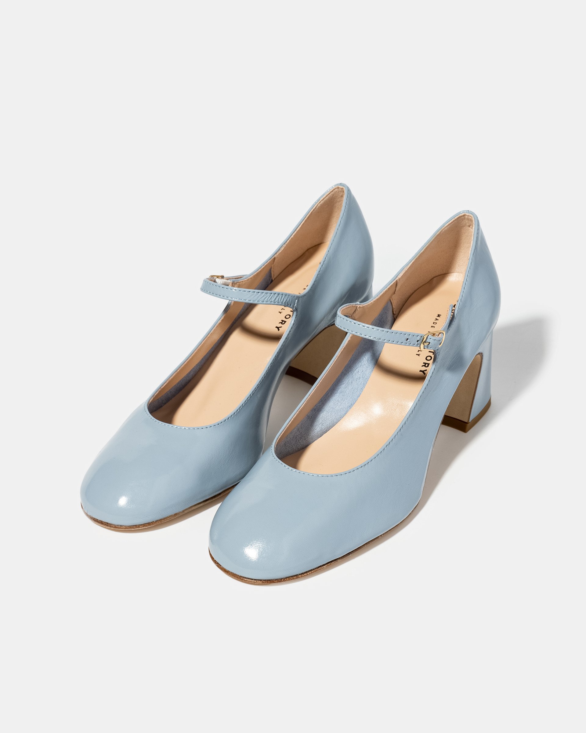 Светло-голубые лакированные туфли на каблуке - Image 2 of 4