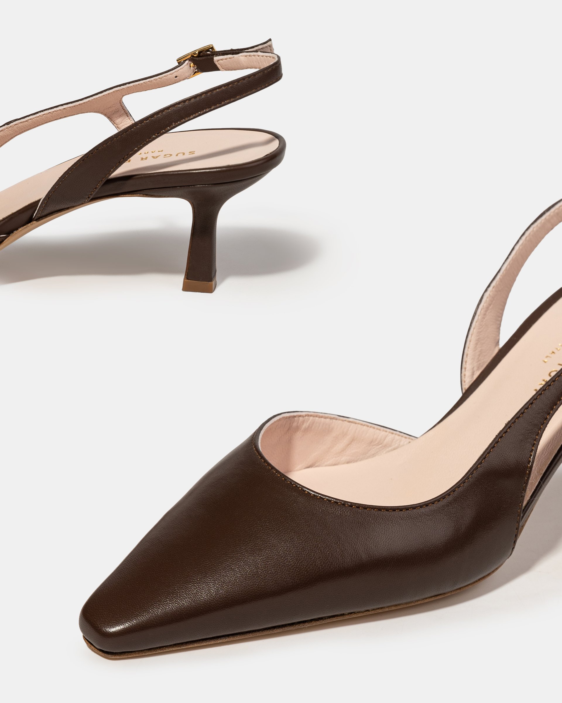 Коричневые кожаные туфли на каблуке - Image 4 of 4