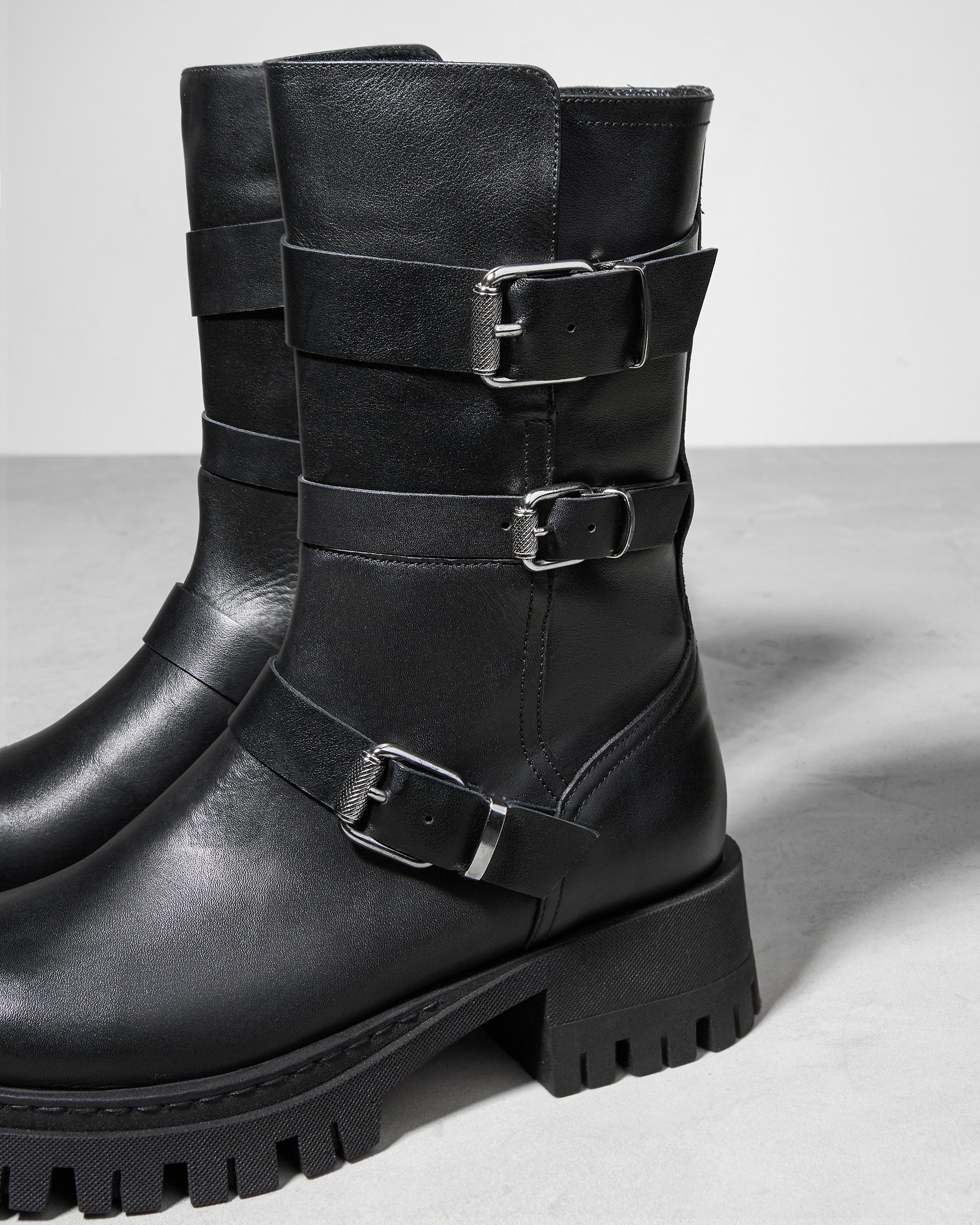 Черные кожаные ботинки на ремнях - Image 4 of 6