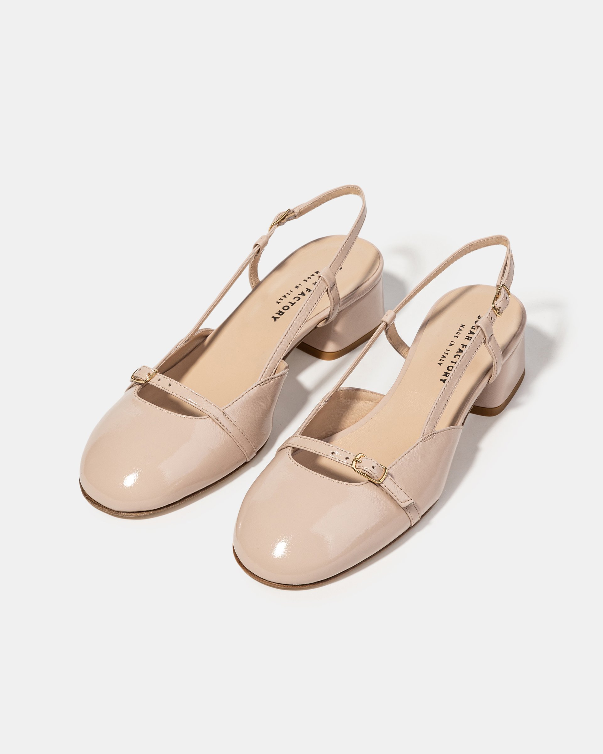 Бежевые кожаные туфли на низком каблуке - Image 2 of 4