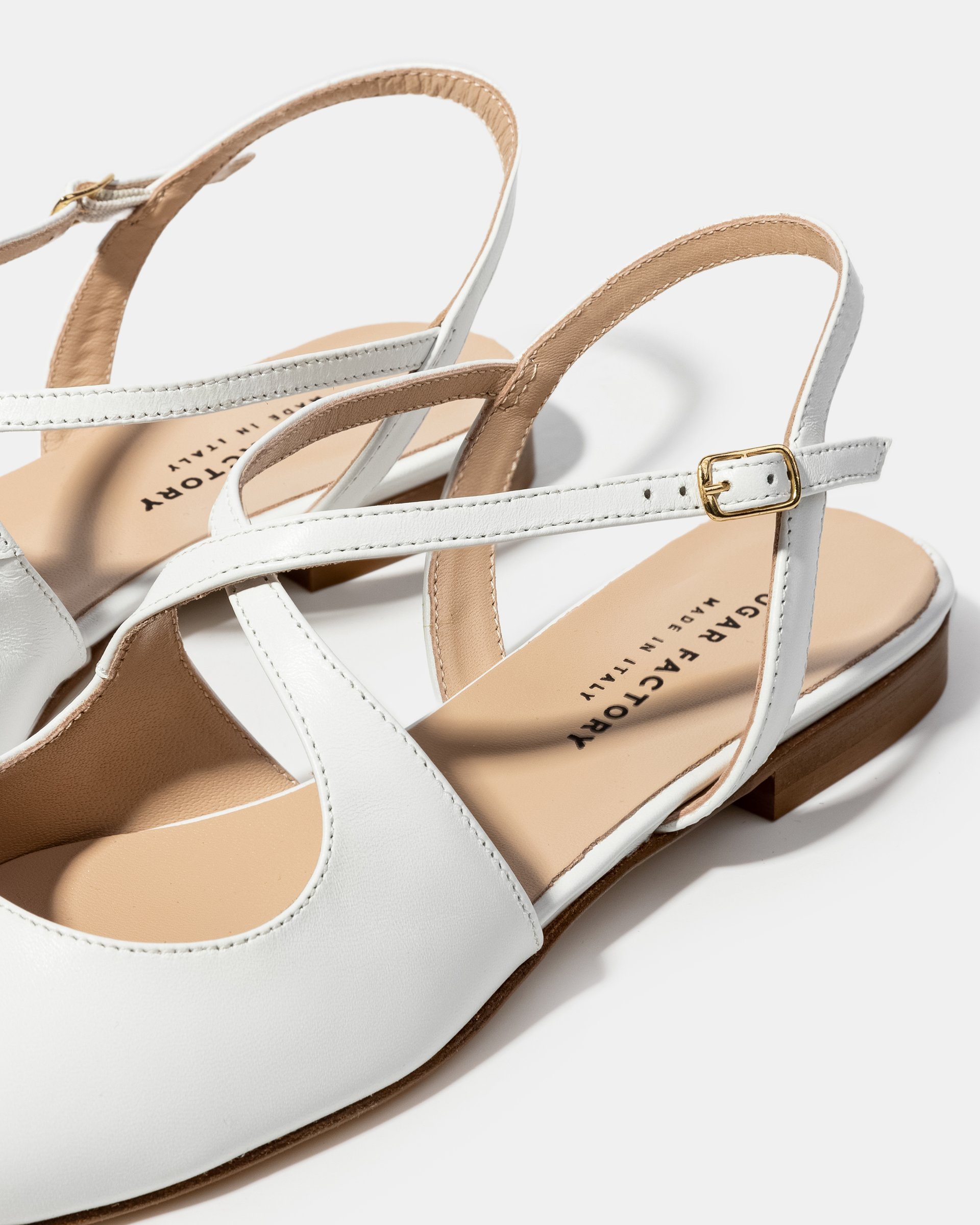 Белые кожаные туфли с ремешками - Image 4 of 4