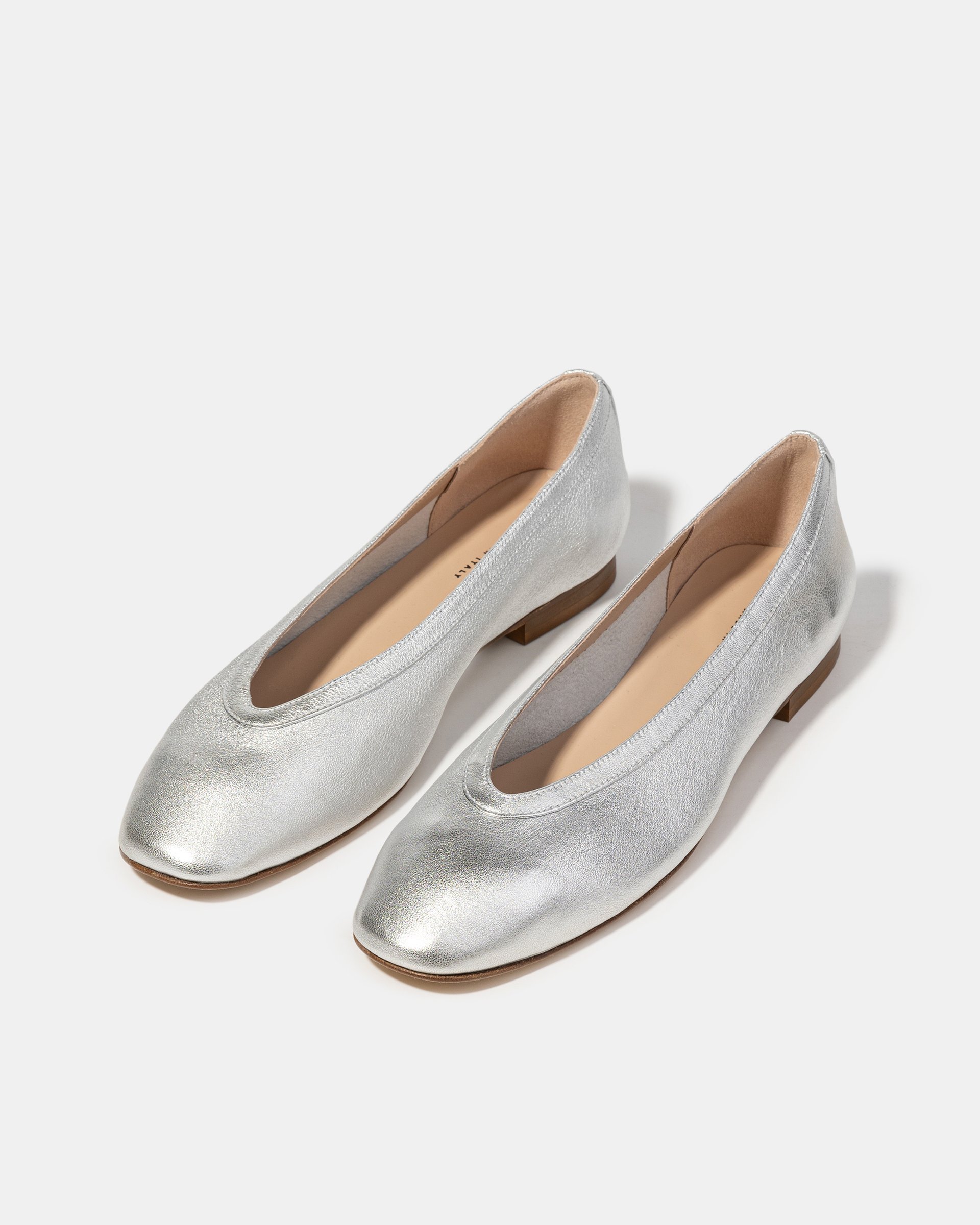 Серебристые кожаные балетки - Image 2 of 4