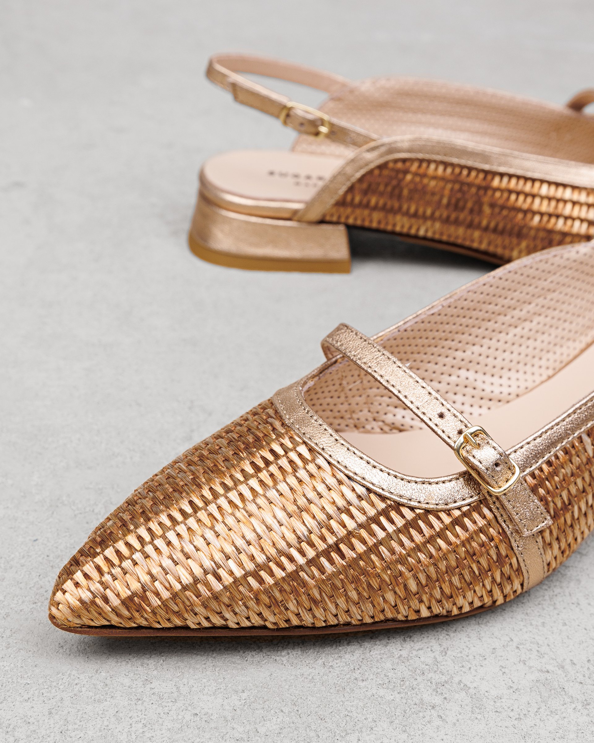 Золотые текстильные туфли - Image 2 of 7
