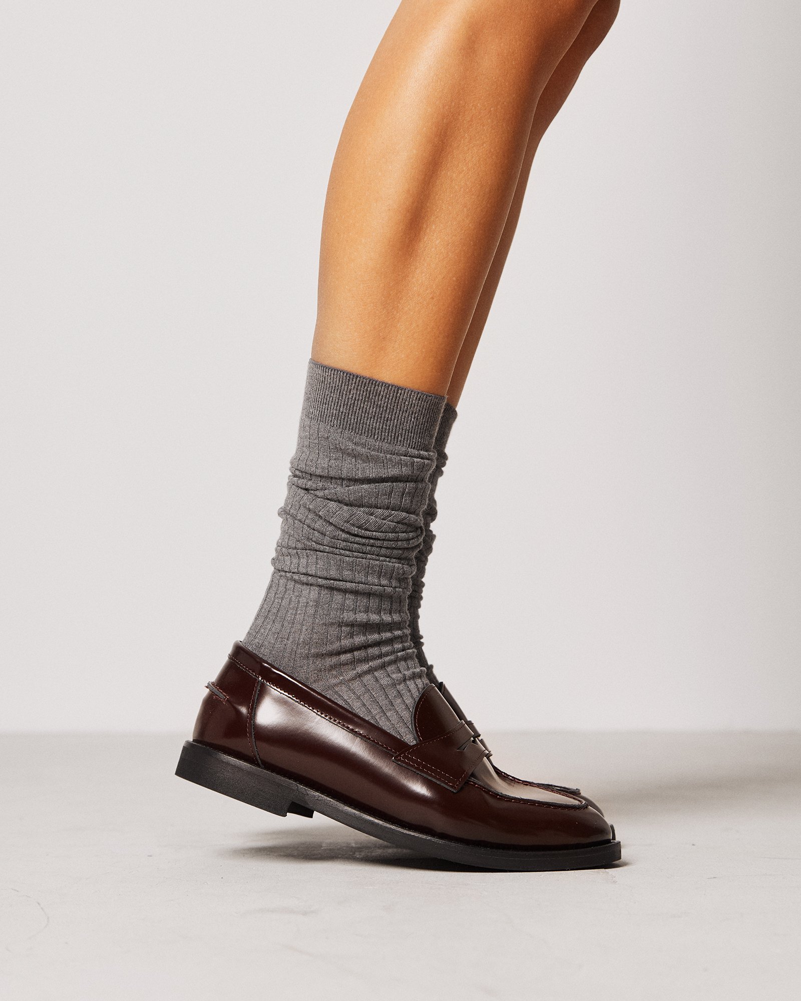 Темно-бордовые кожаные лоферы - Image 6 of 6