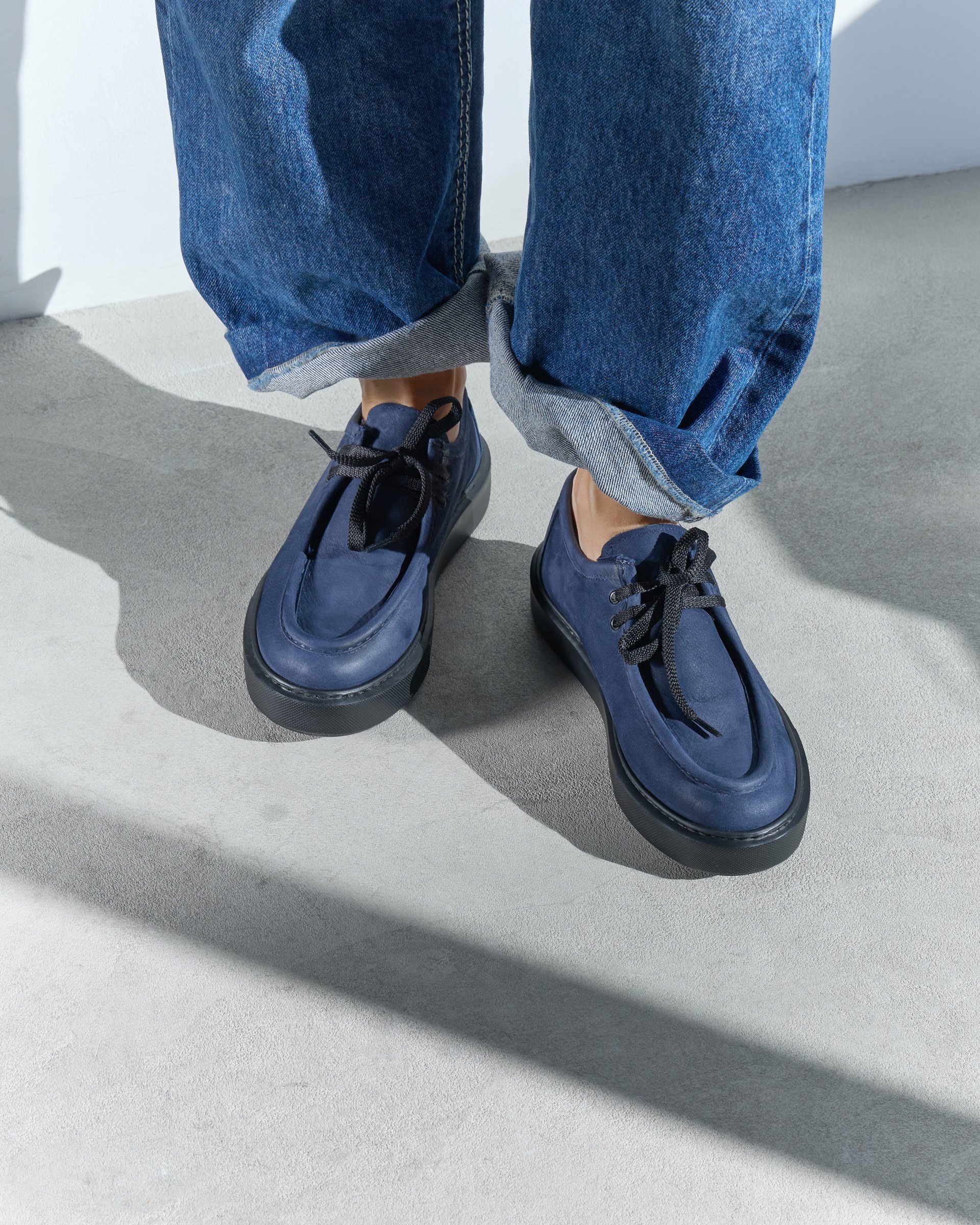 Темно-синие полуботинки из натуральной кожи - Image 5 of 6