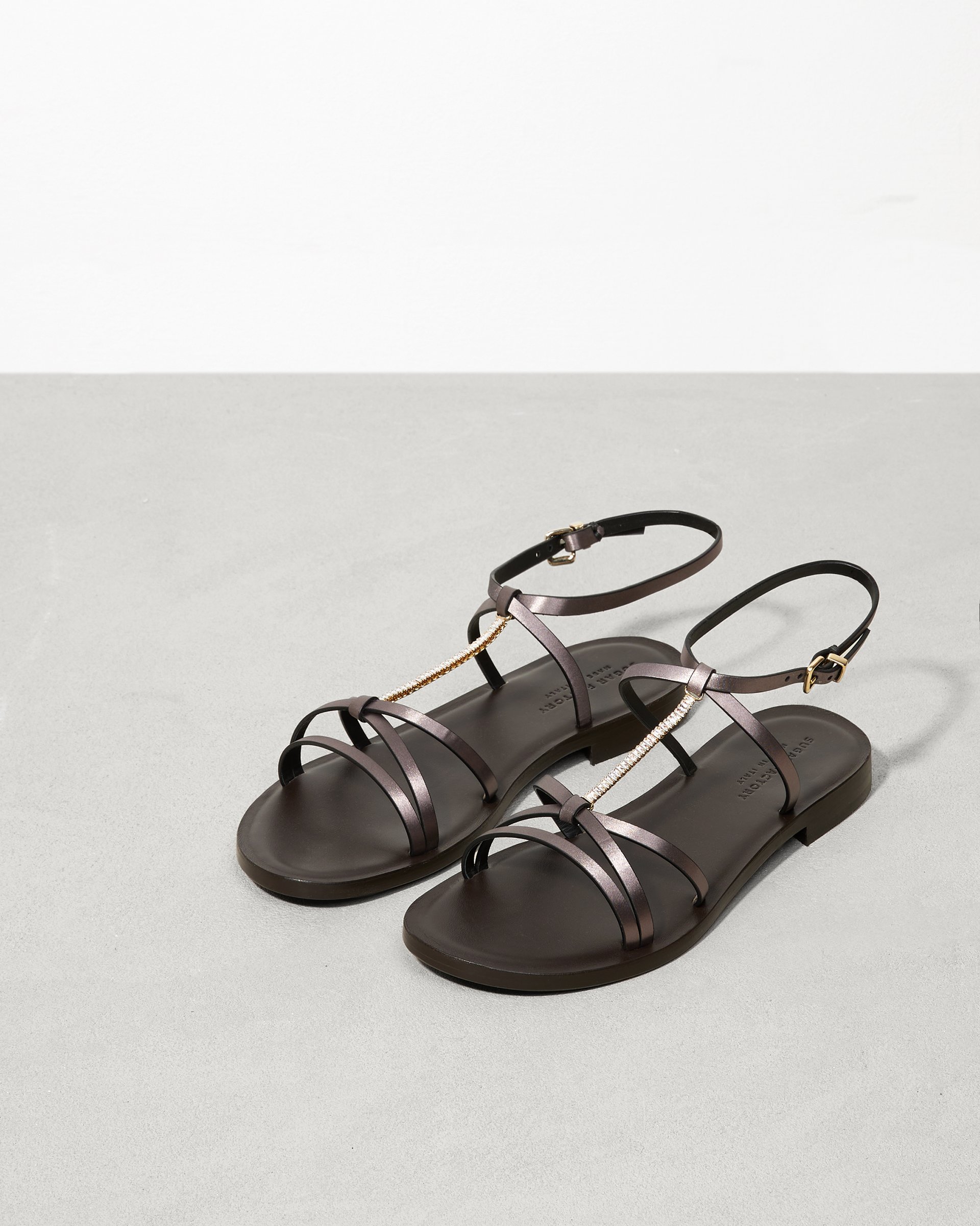 Серые кожаные босоножки - Image 3 of 7