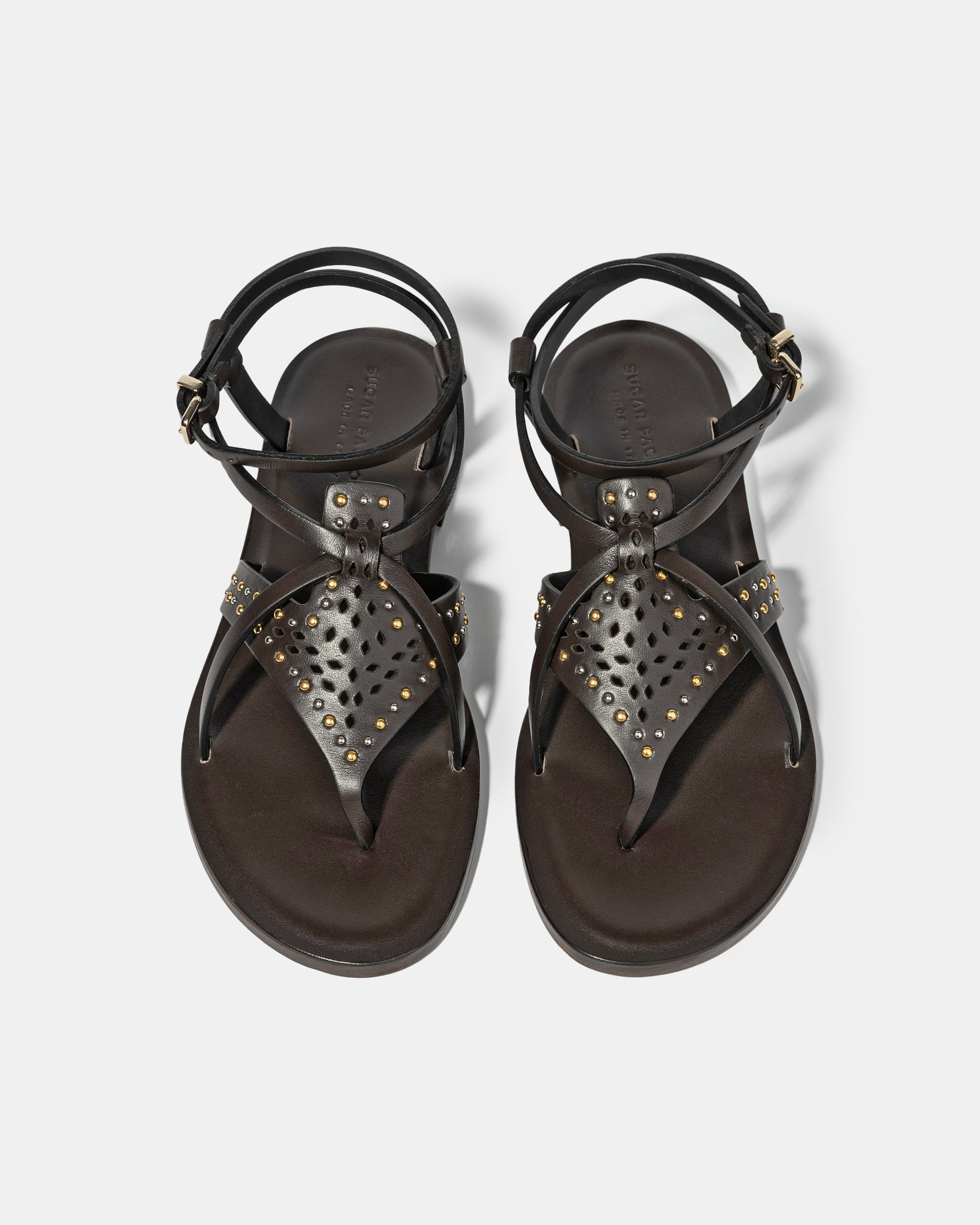 Темно-коричневые сандалии с ремешками - Image 3 of 4