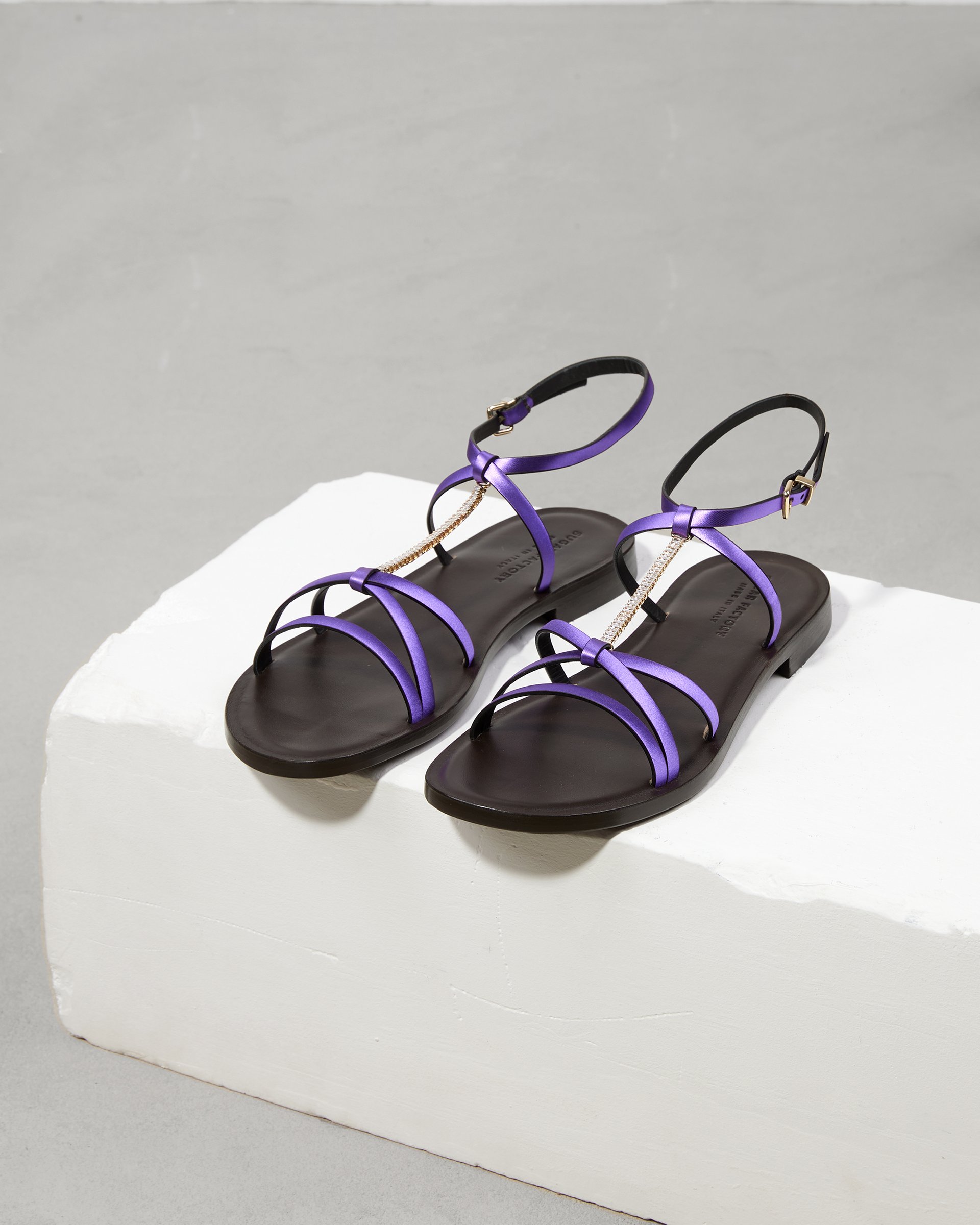 Лиловые кожаные босоножки - Image 3 of 7